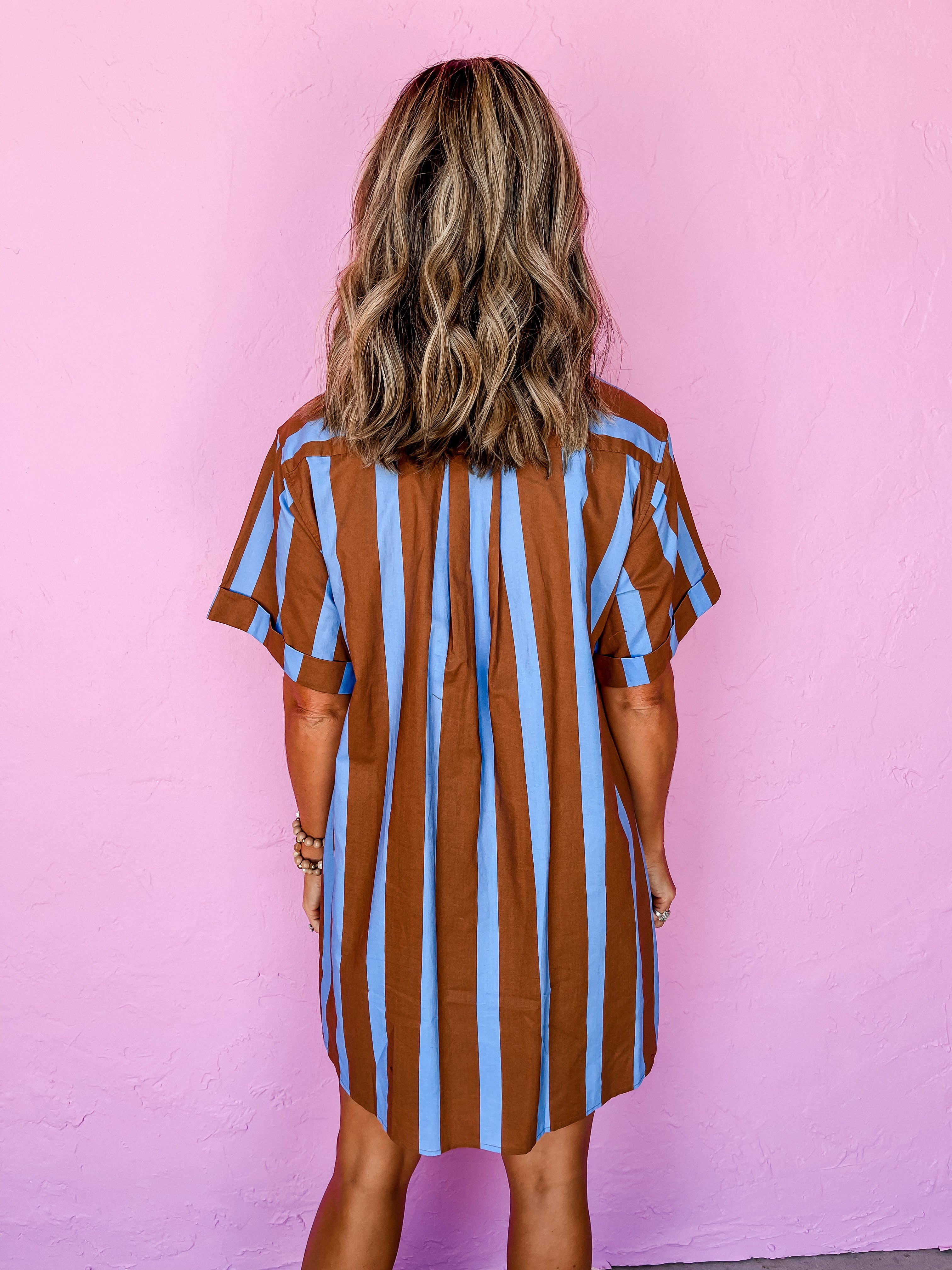 Moments We Share Striped Shirt Dress