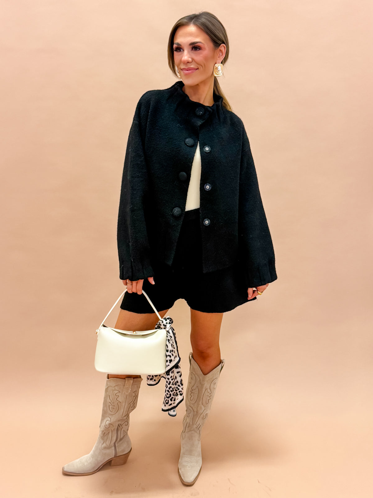 Monroe High Neck Sweater Jacket