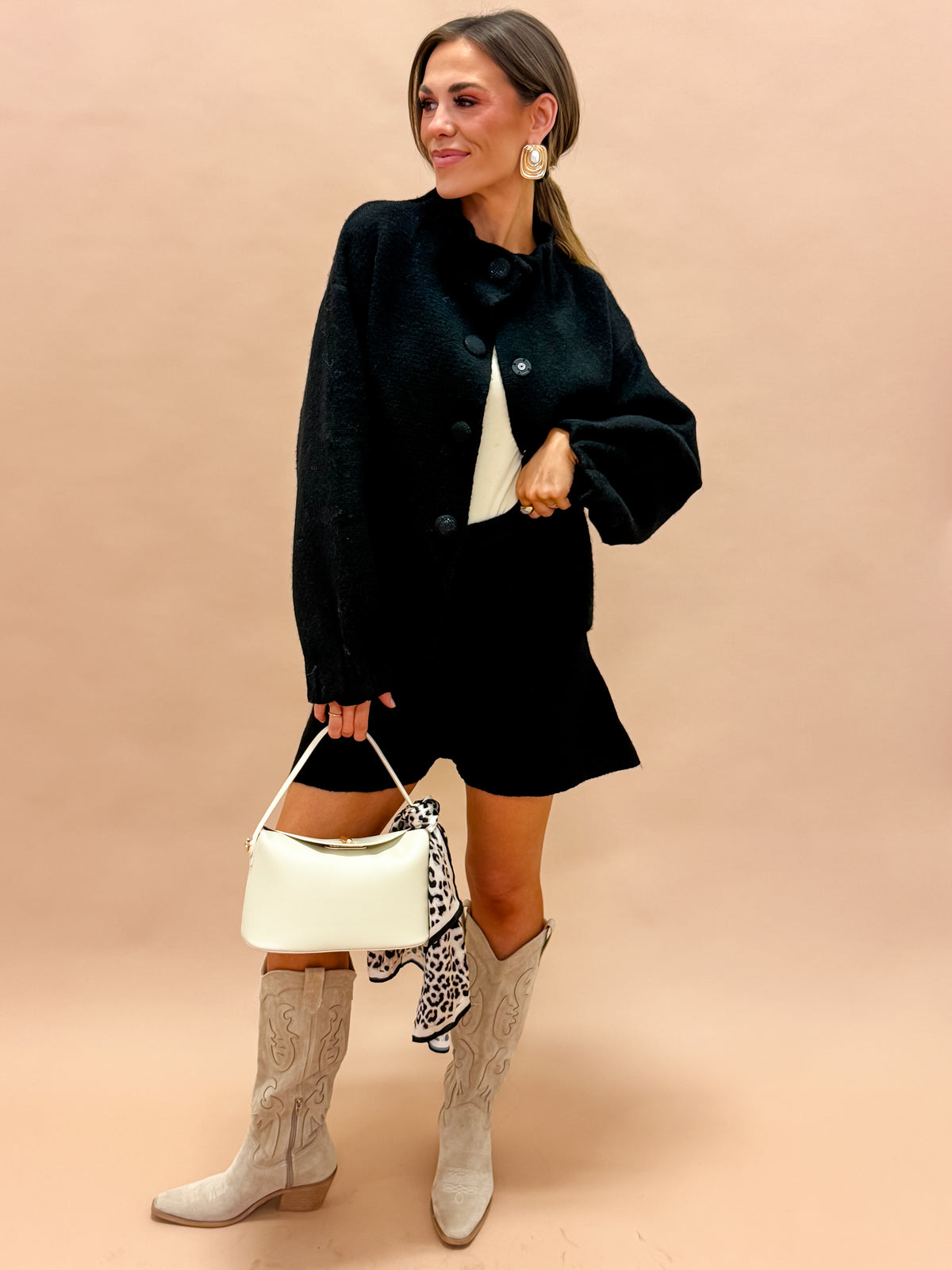 Monroe High Neck Sweater Jacket