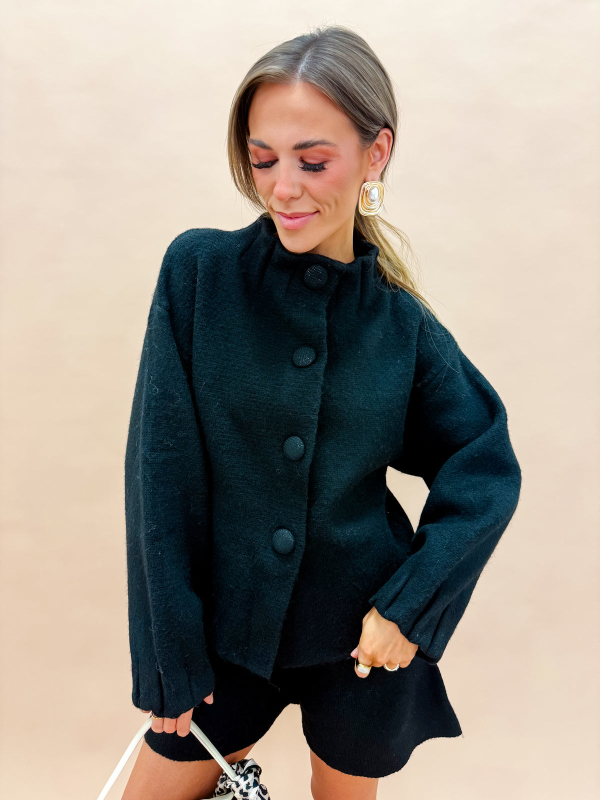 Monroe High Neck Sweater Jacket
