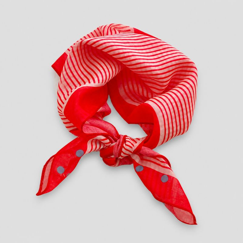 Judith Red Red Stripe Square Scarf