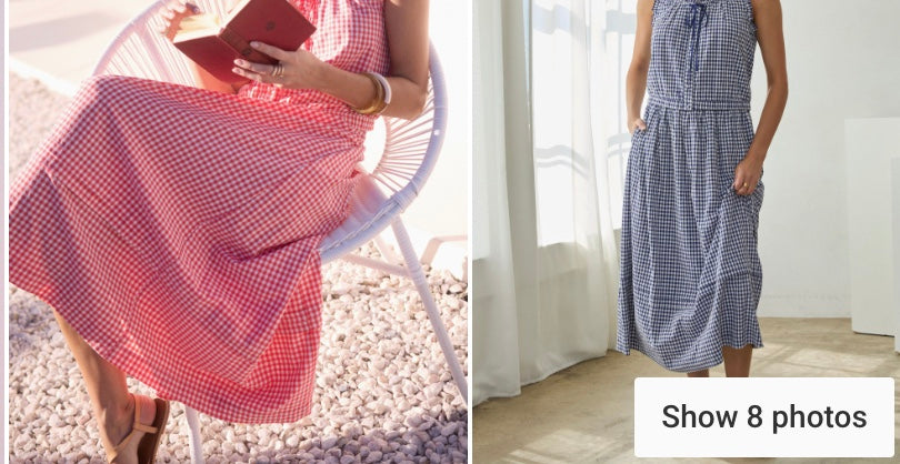 Collie Gingham Midi Skirt-Red