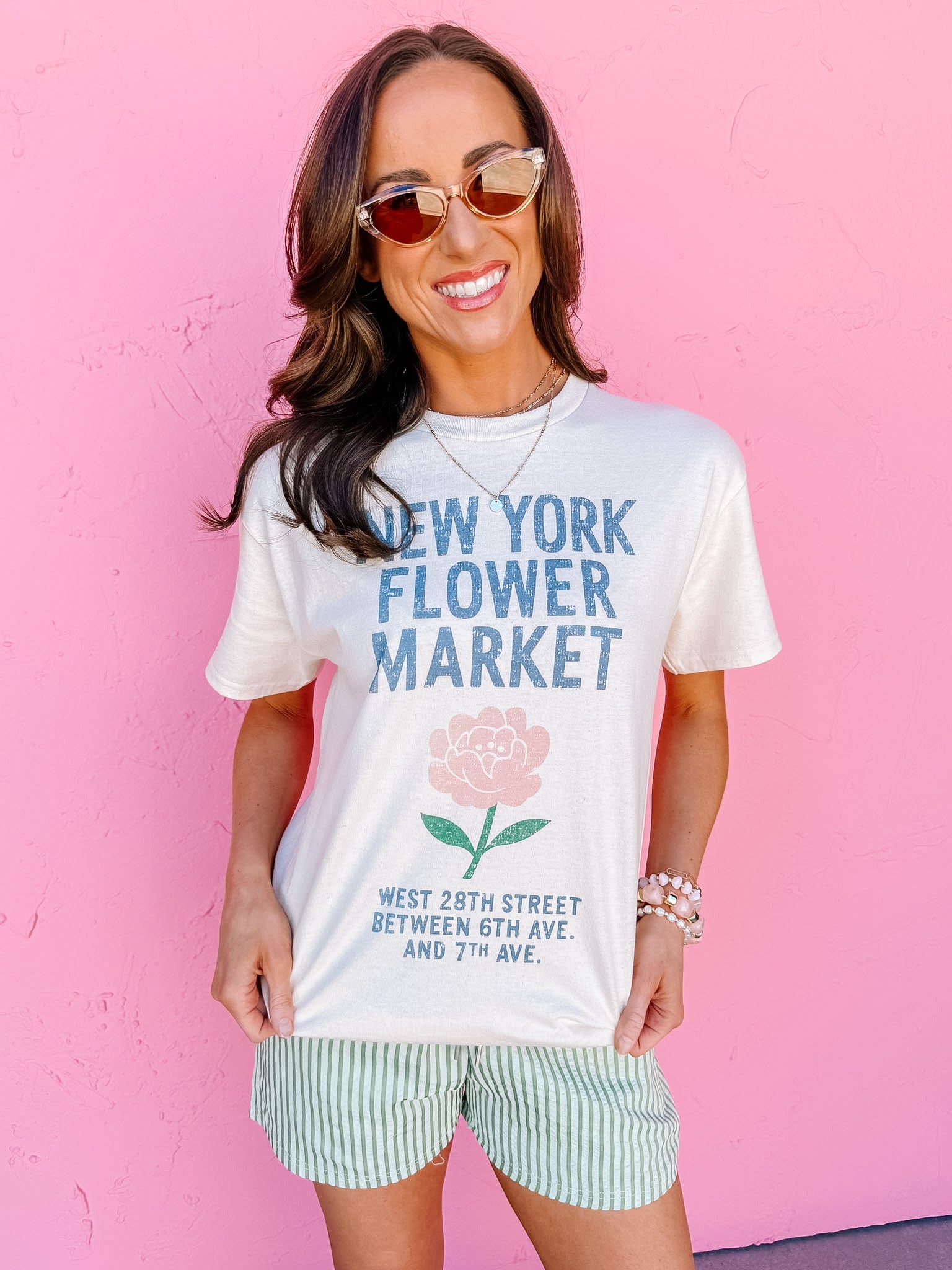 New York Flower Market Oversized Graphic Tee