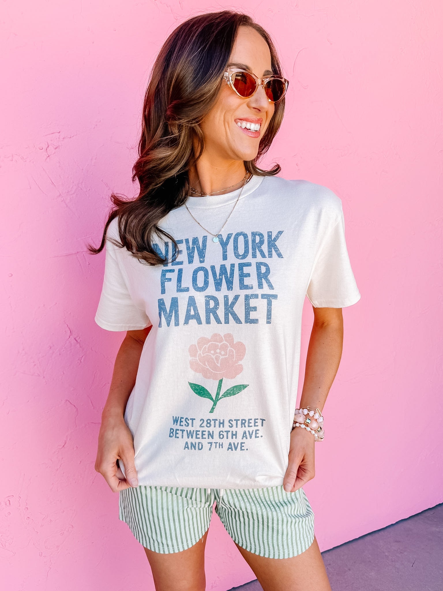 New York Flower Market Oversized Graphic Tee
