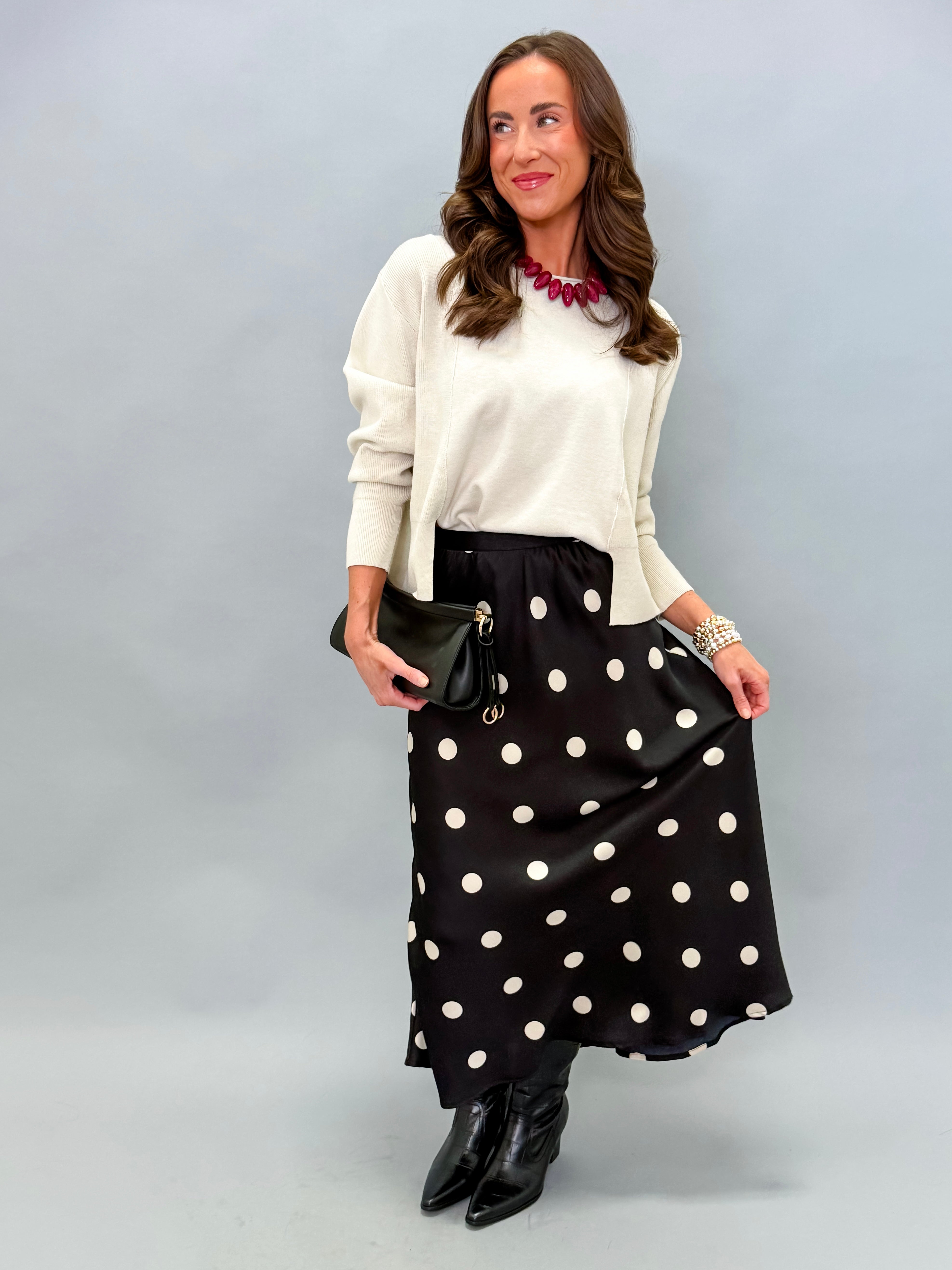 Noelle Polka Dot Midi Skirt