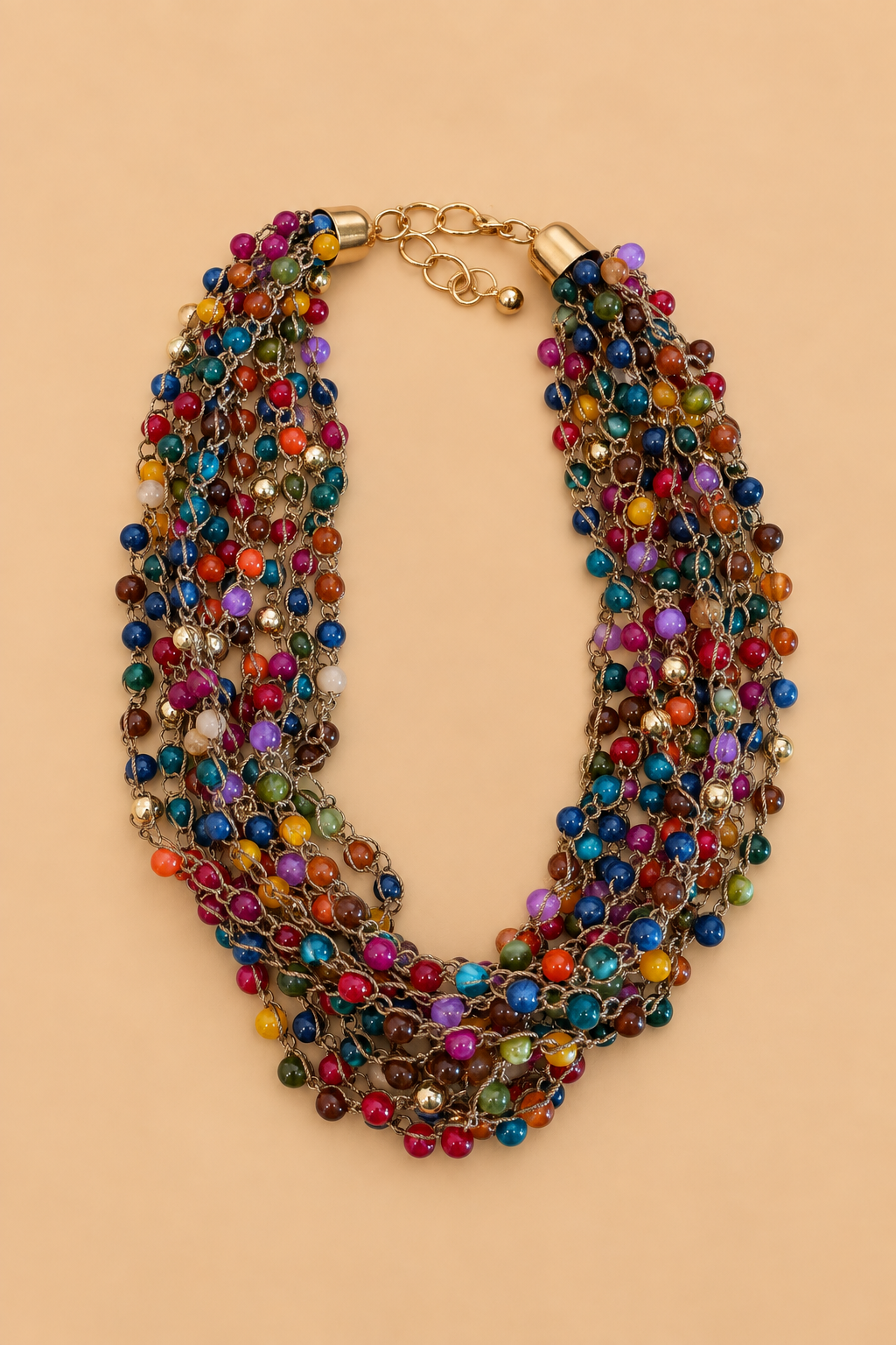 Olivia Multi Strand Beaded Statement Necklace