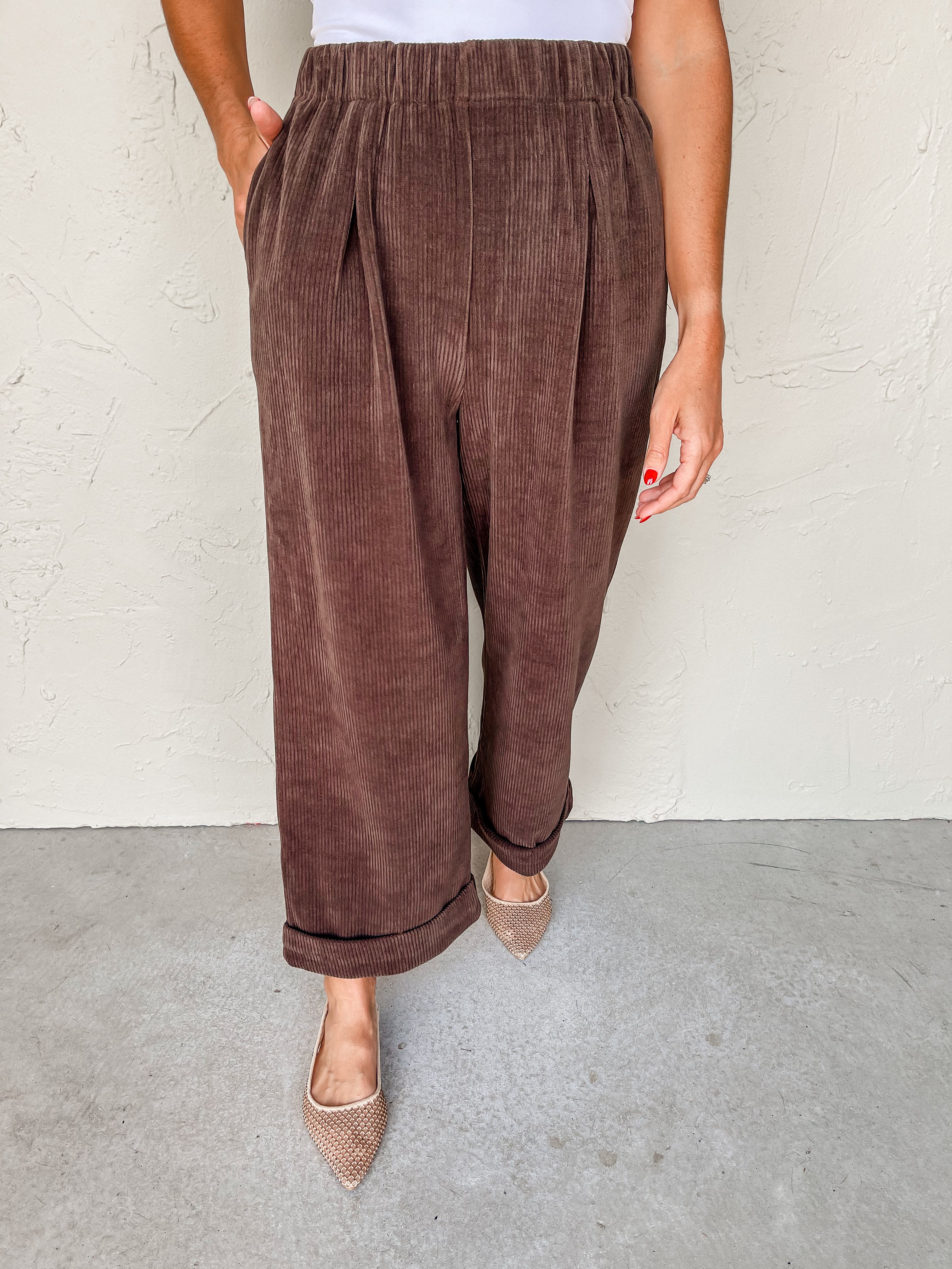 Onto The Next Corduroy Pants-Brown