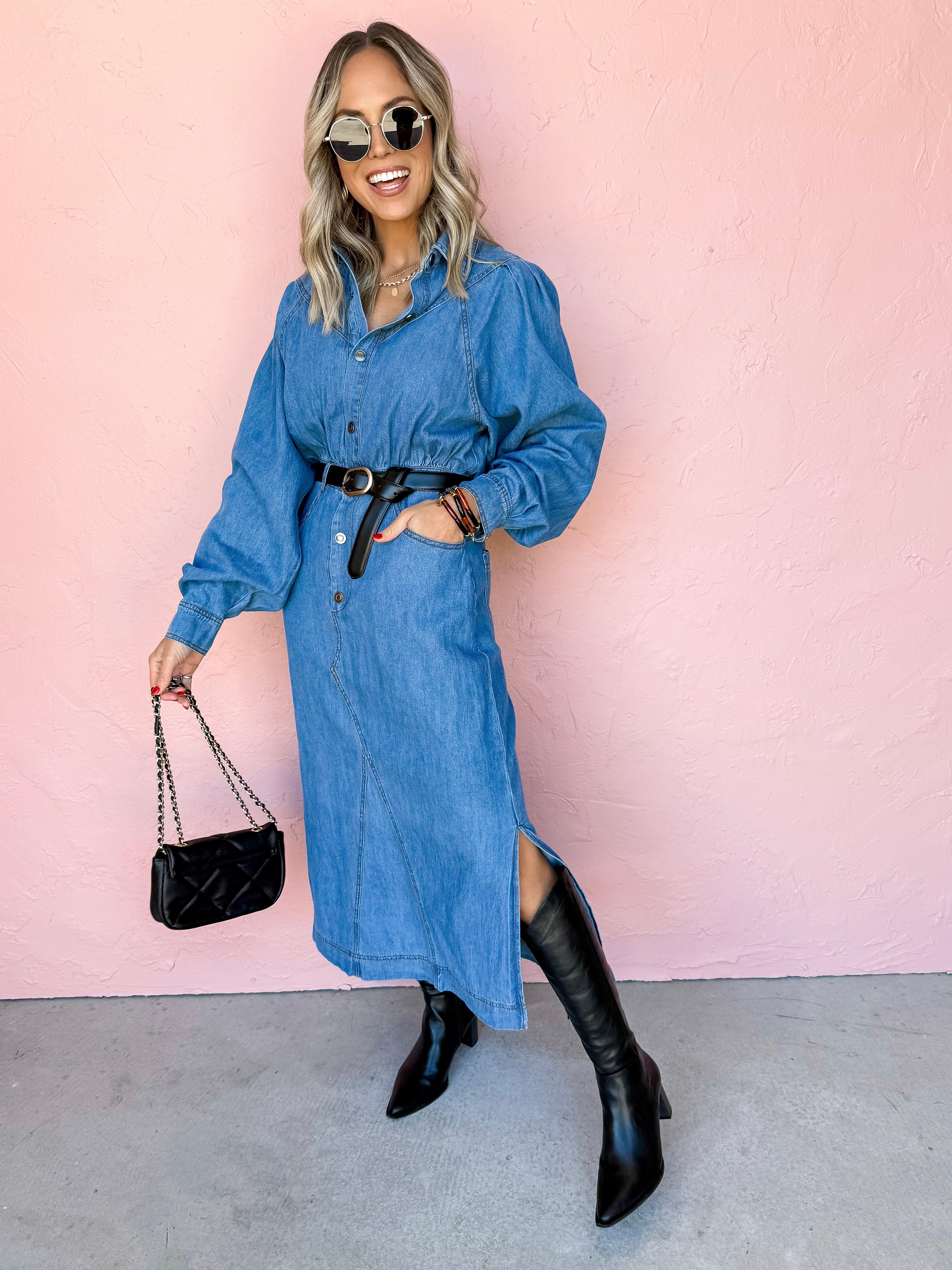 Our Journey Together Denim Midi Dress