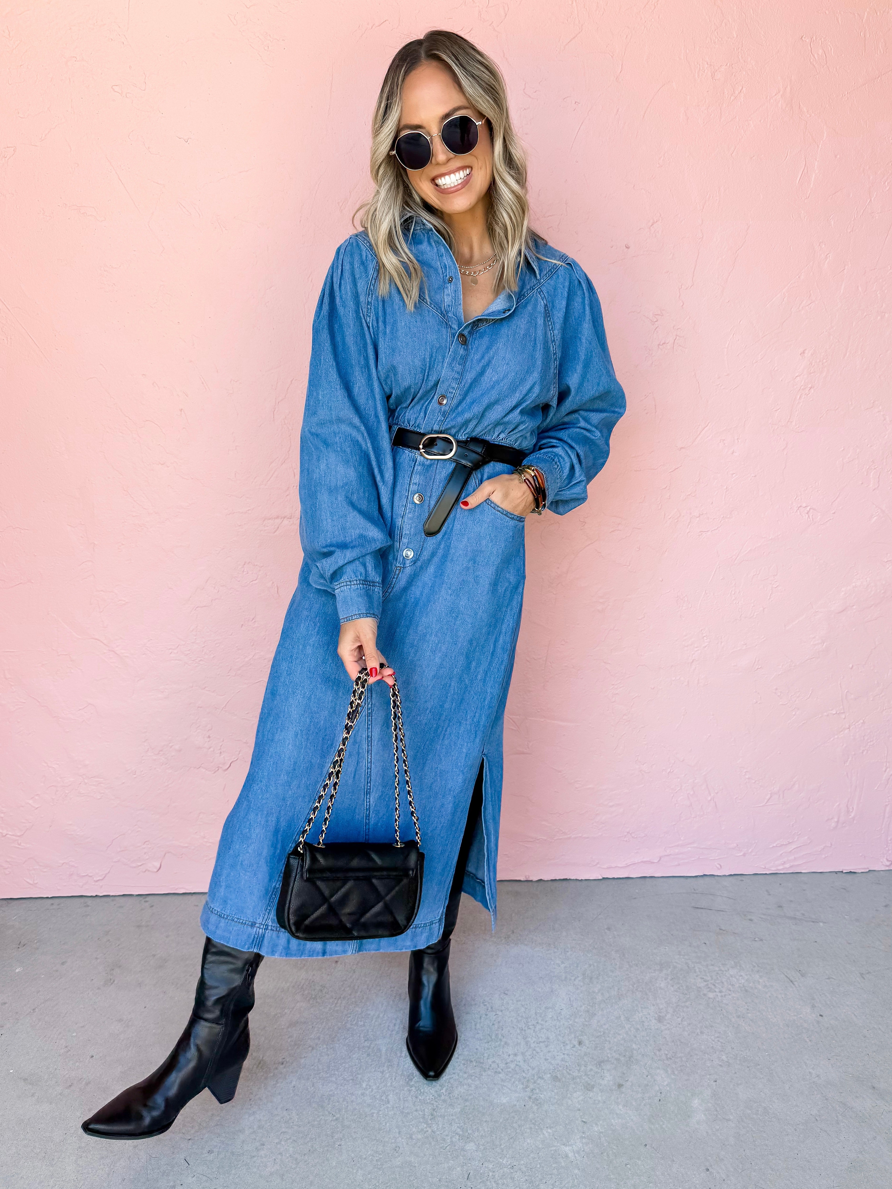 Our Journey Together Denim Midi Dress