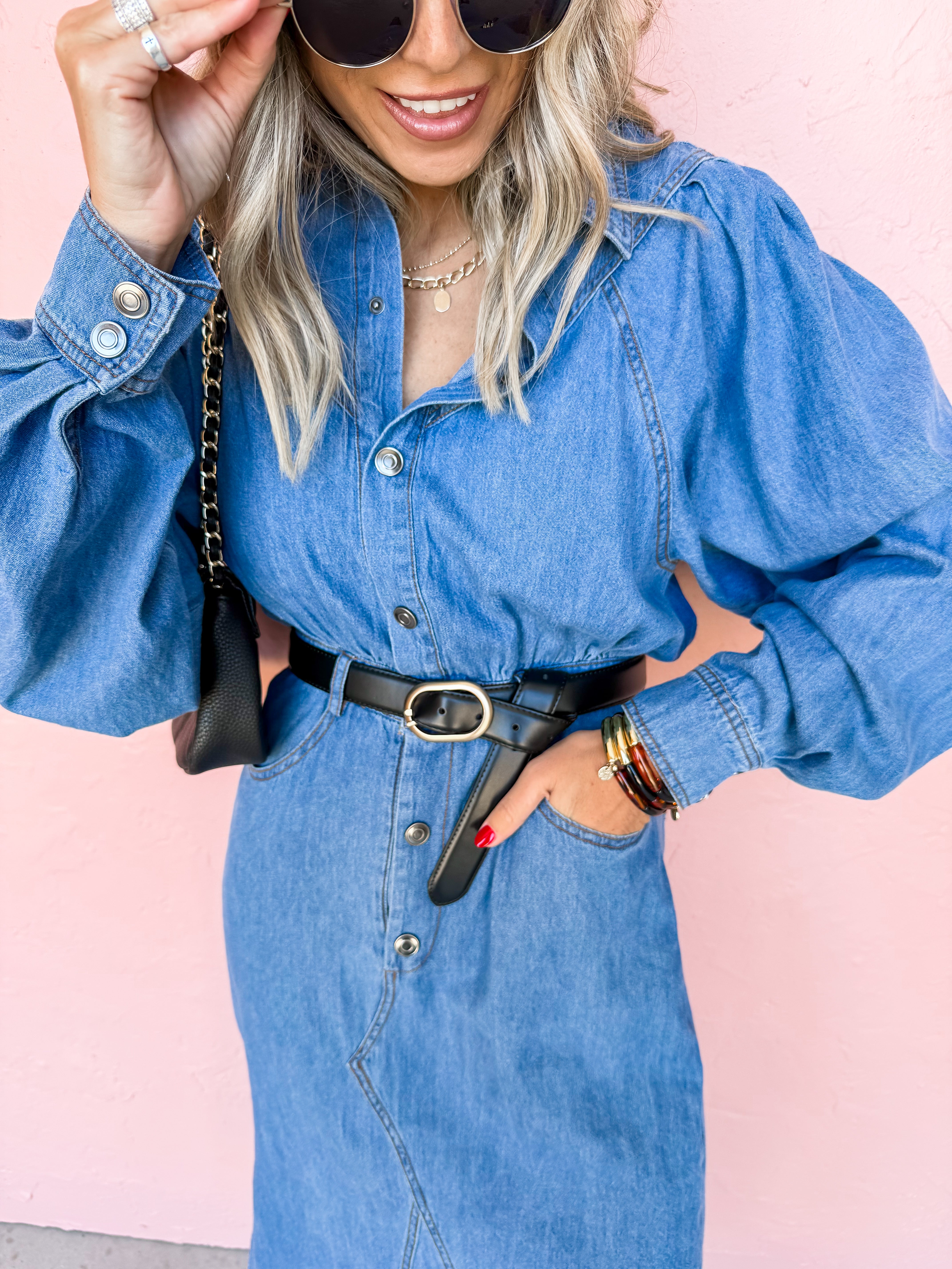 Our Journey Together Denim Midi Dress