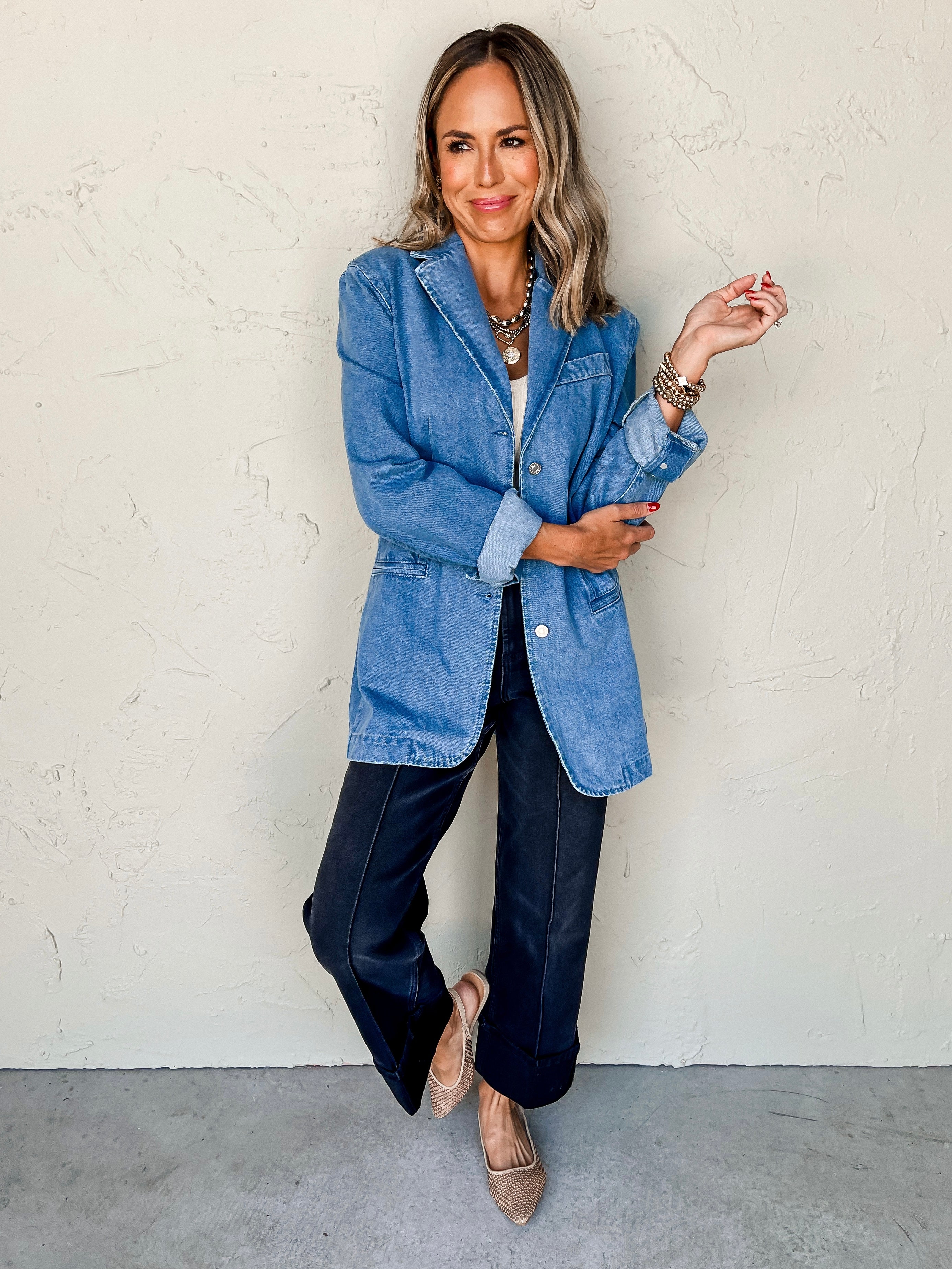 Own The Day Denim Blazer