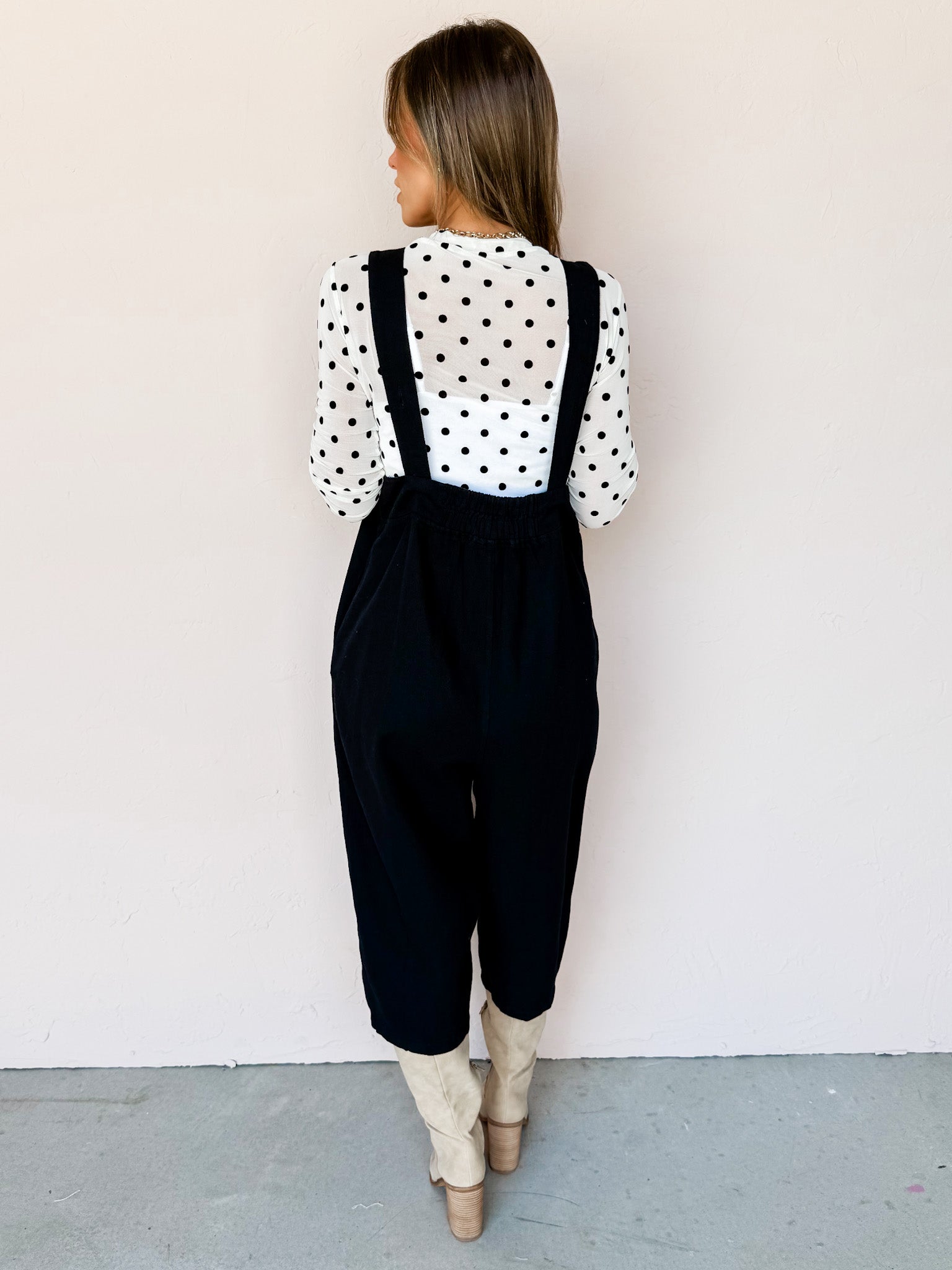 Own Today Sleeveless Cropped Overalls-Black