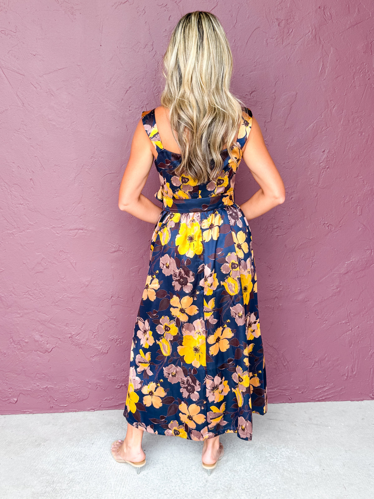 Paloma Navy Floral Midi Dress