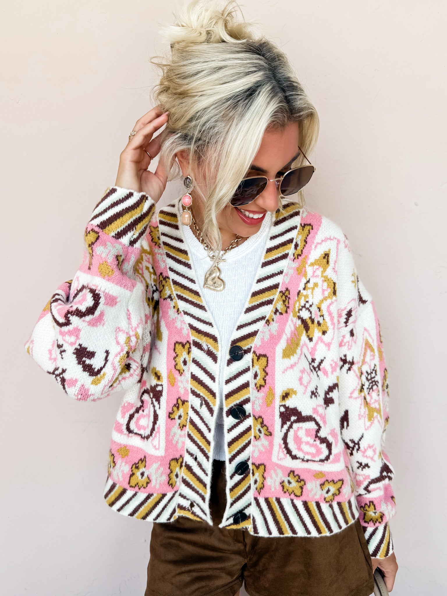 Patient And Kind Paisley Button Front Cardigan