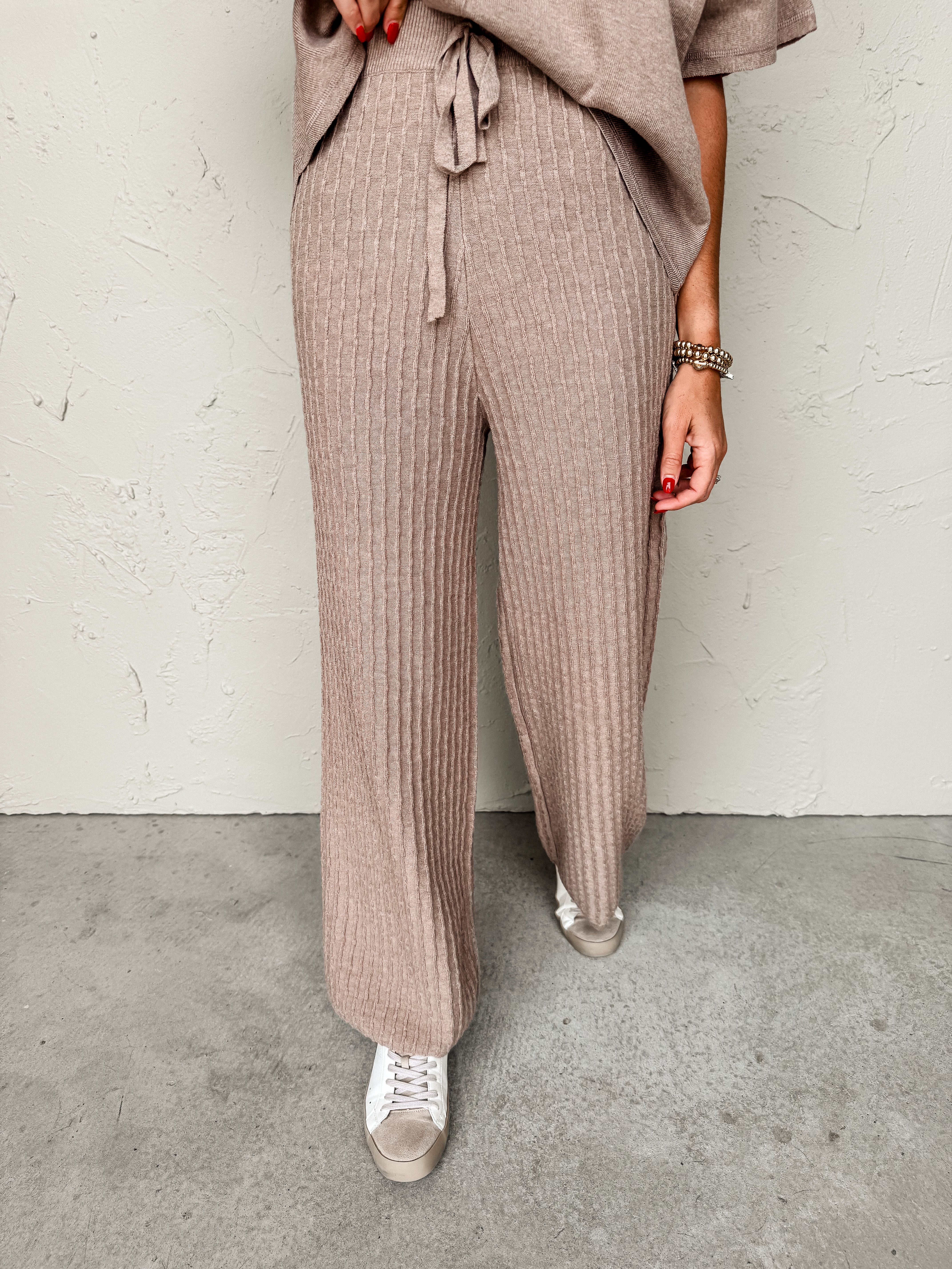 Paving The Path Ribbed Knit Pants