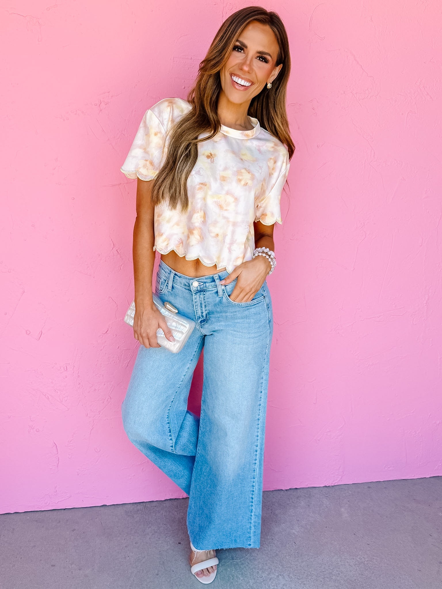 Penny Floral Print Embellished Tee