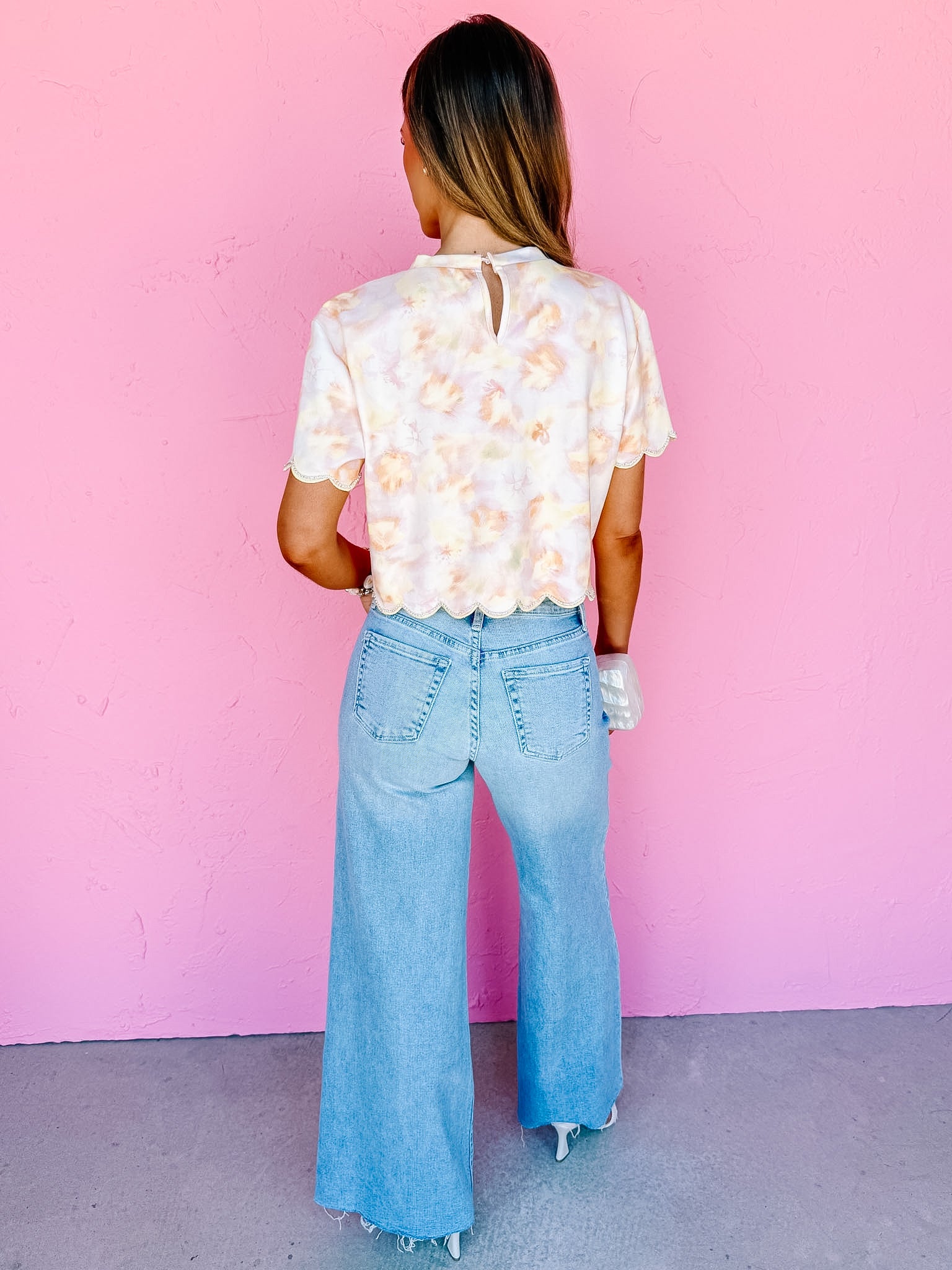 Penny Floral Print Embellished Tee
