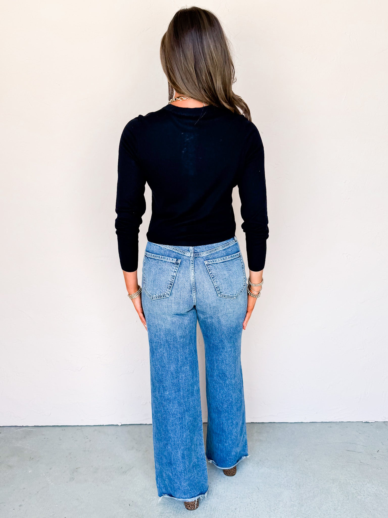 Perfect Vision Button Front Cardigan-Black