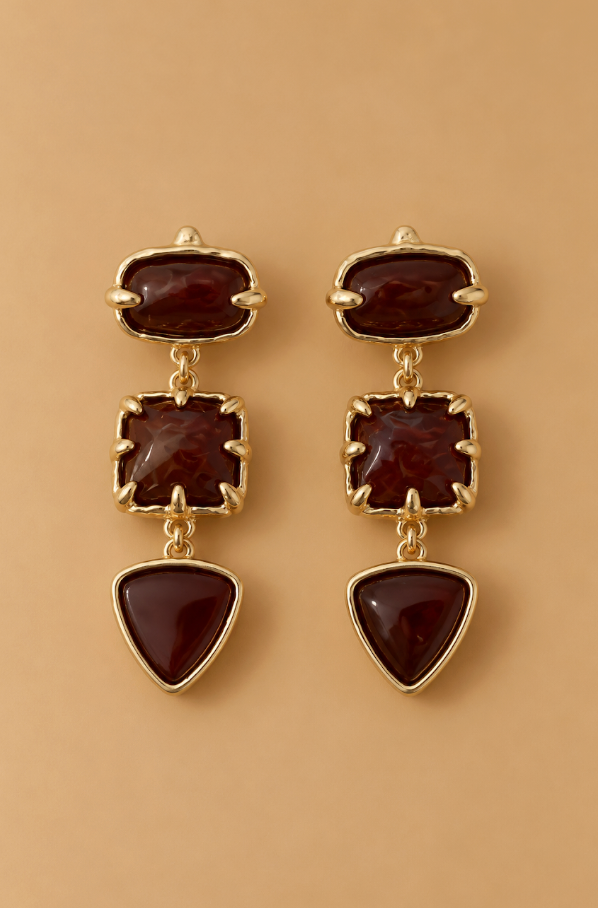 Peyton Geometric Statement Drop Earrings