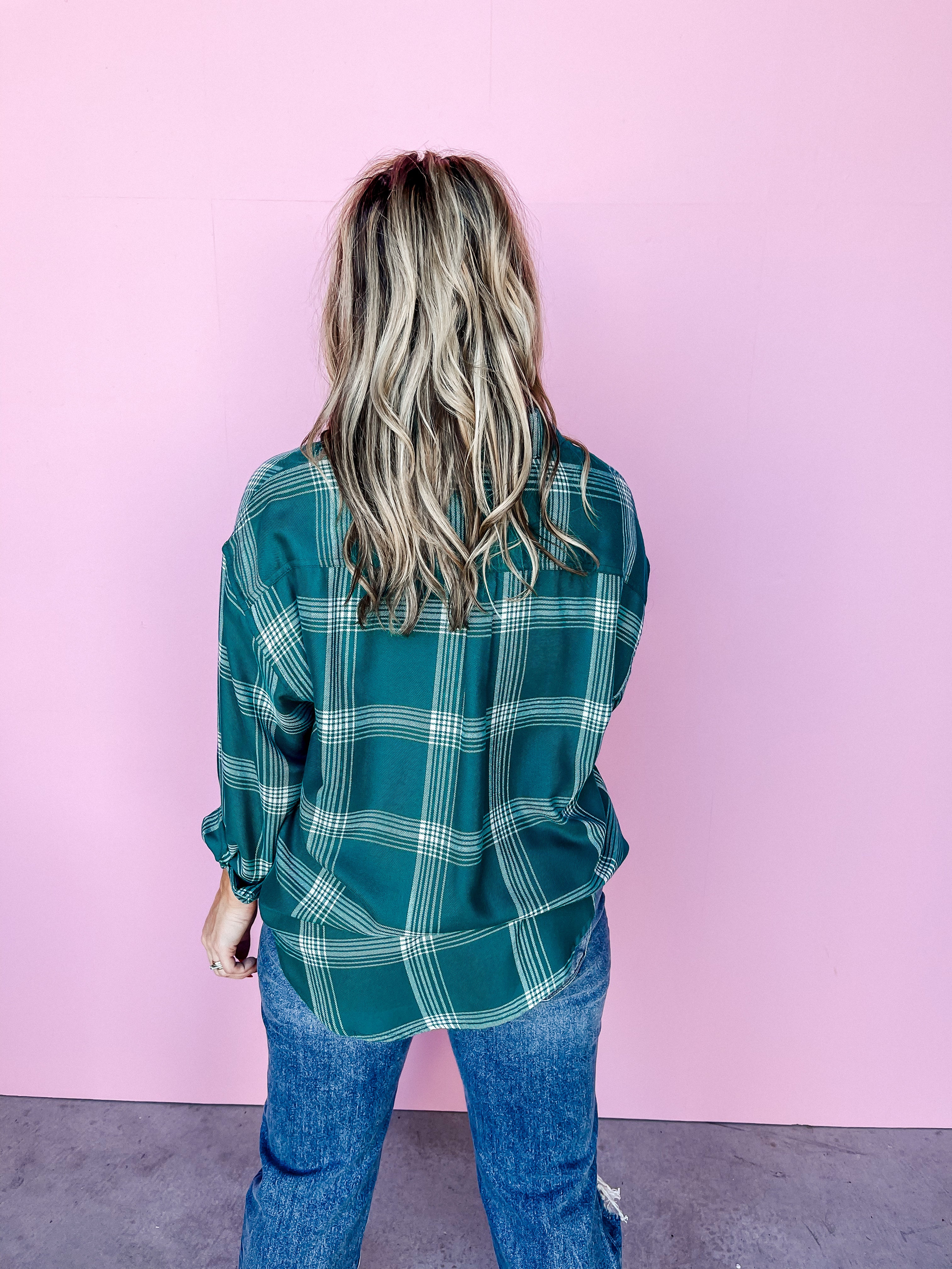 [Z Supply] River Plaid Button Up-Mermaid
