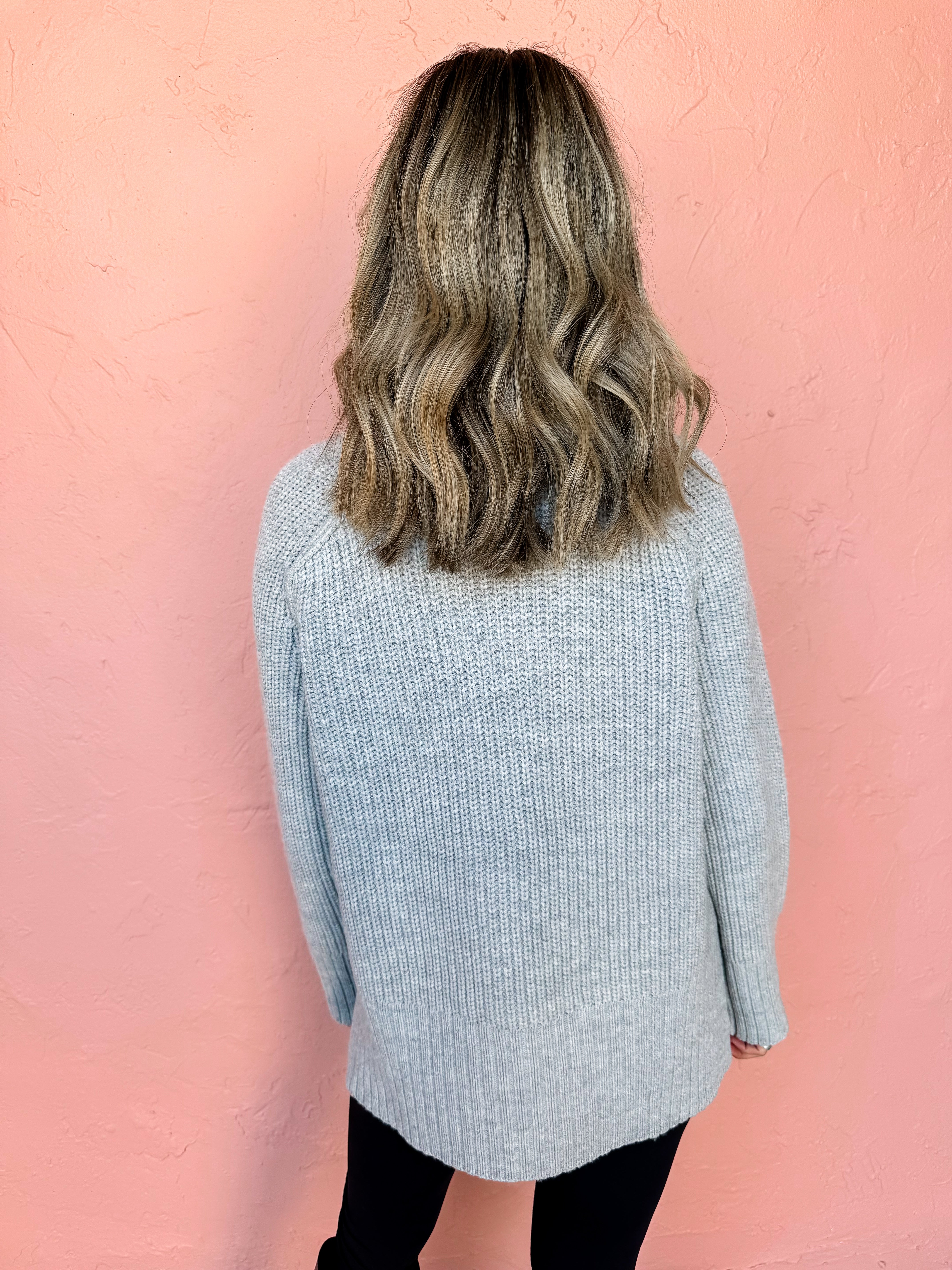 Plain And Simple Turtle Neck Sweater-Grey