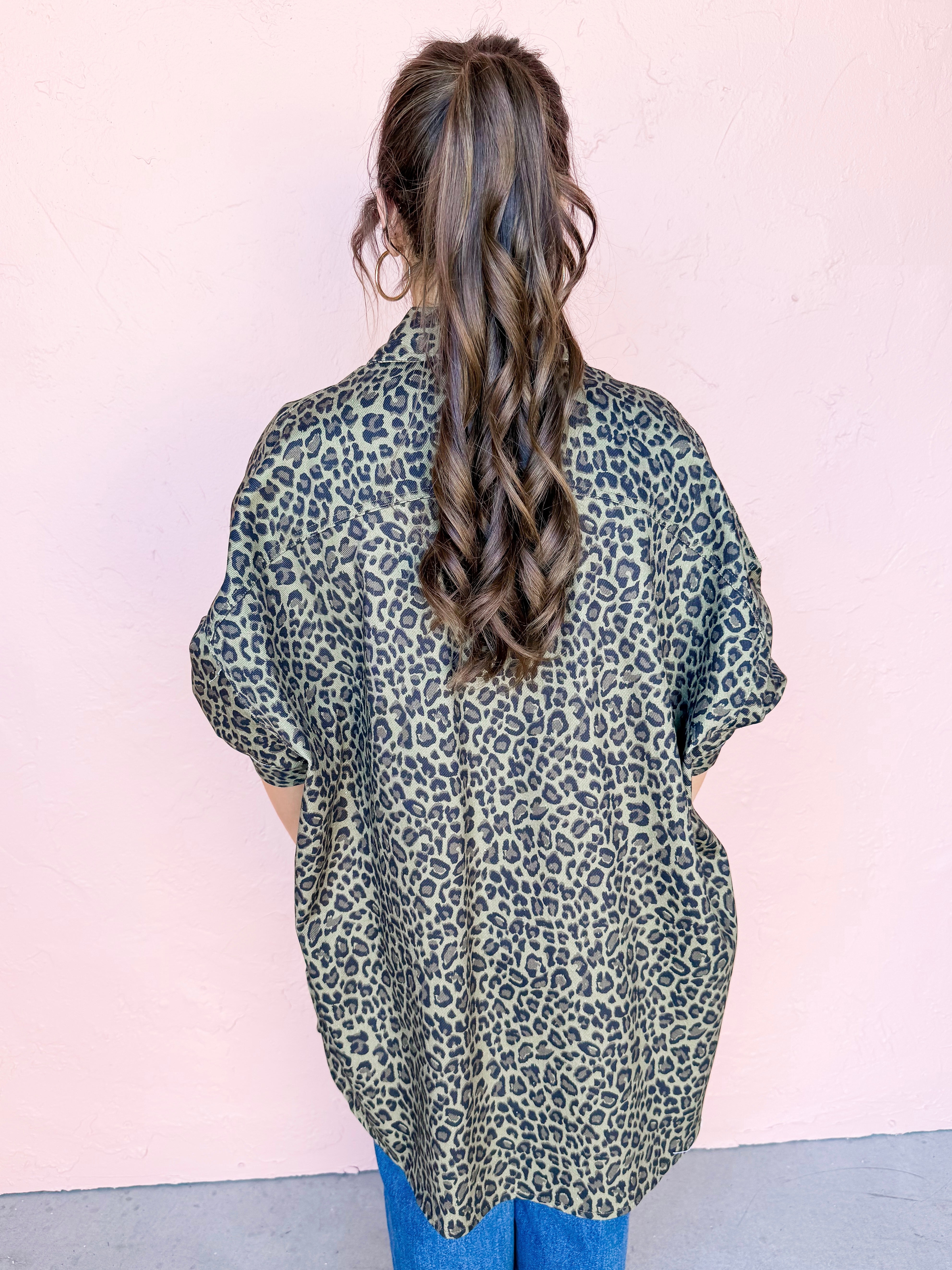 Playful Composure Leopard Oversized Top