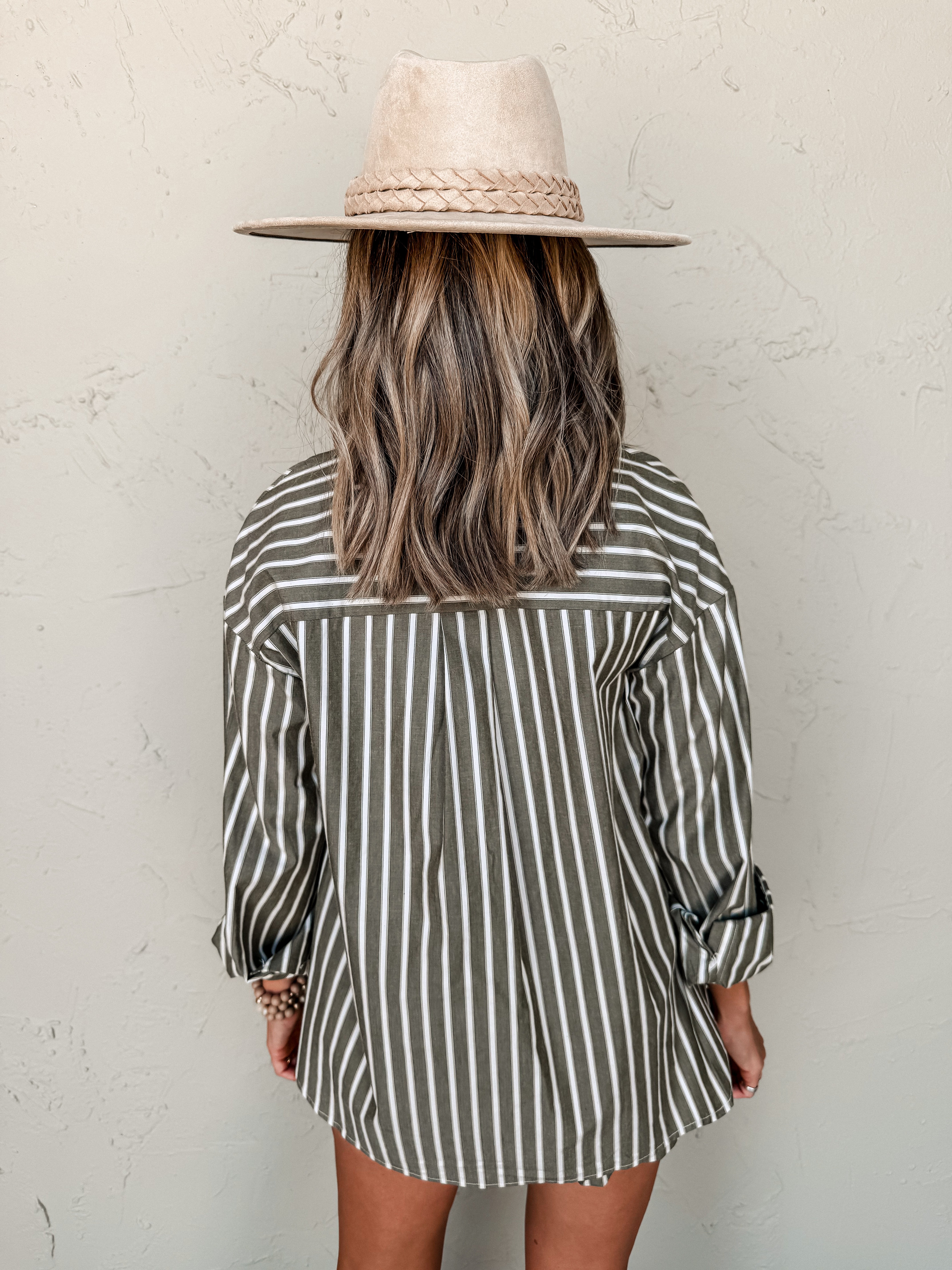 Playing For Keeps Striped Button Front Top