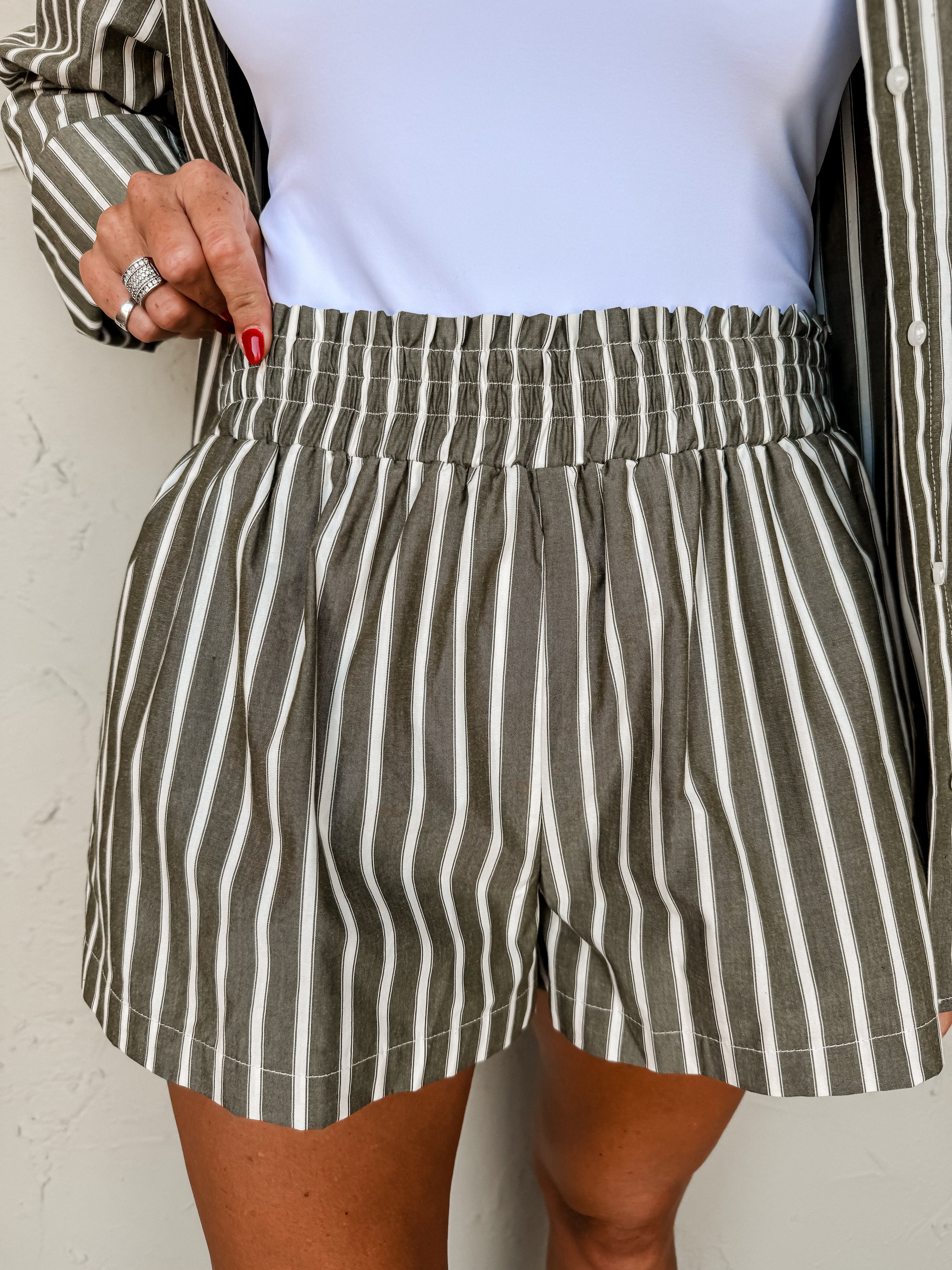 Playing For Keeps Striped Shorts