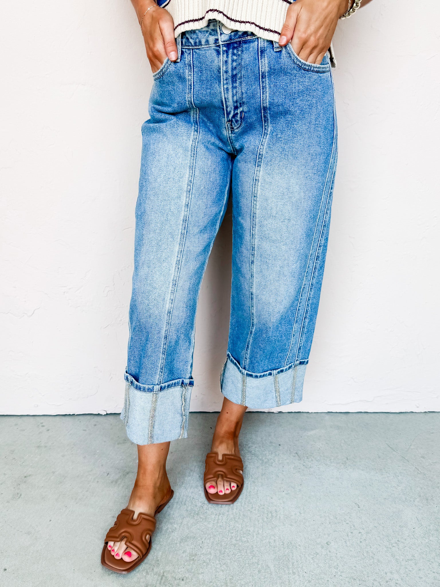Portland Cuffed Barrel Jeans