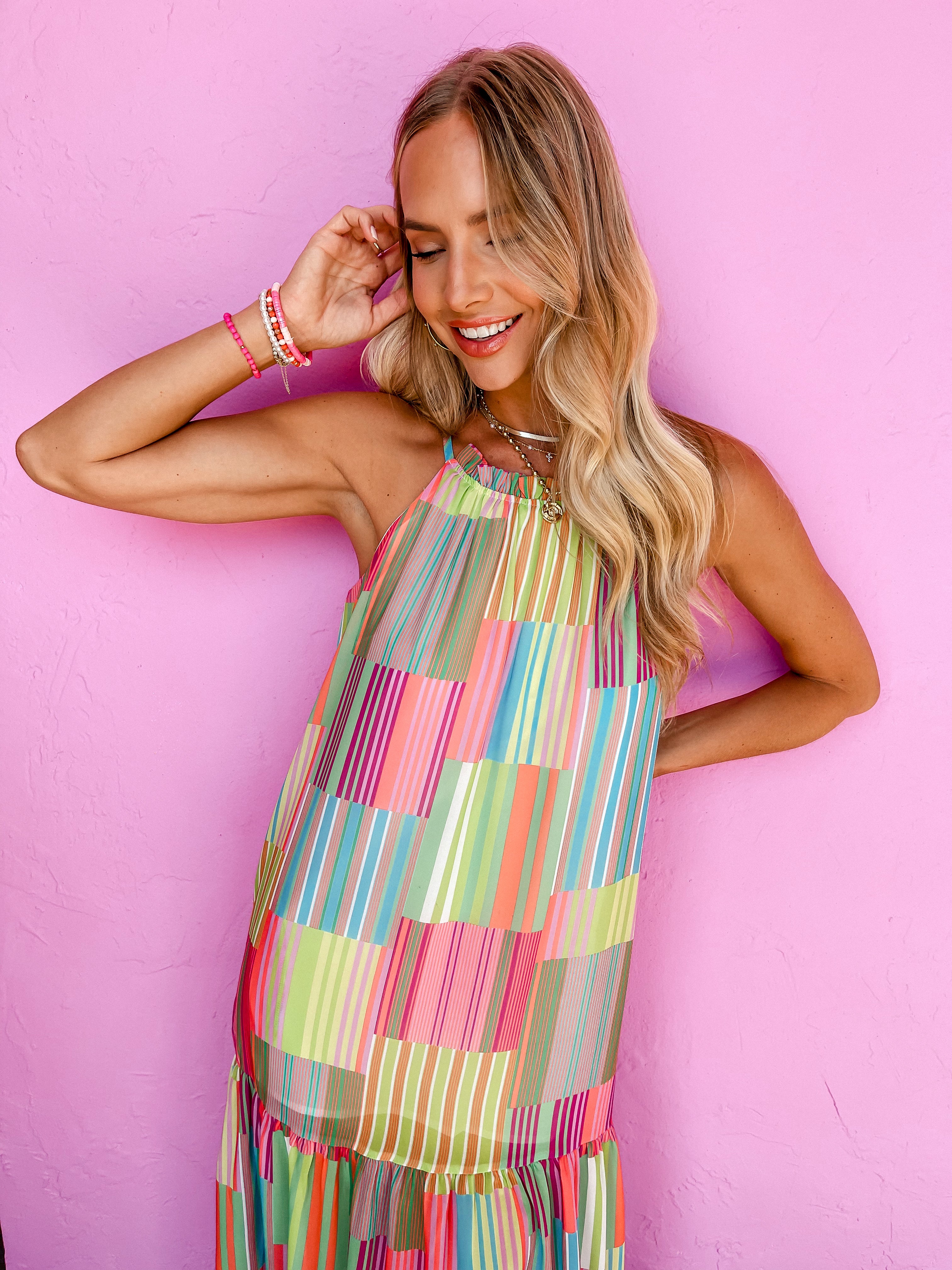 Positive Environment Striped Maxi Dress