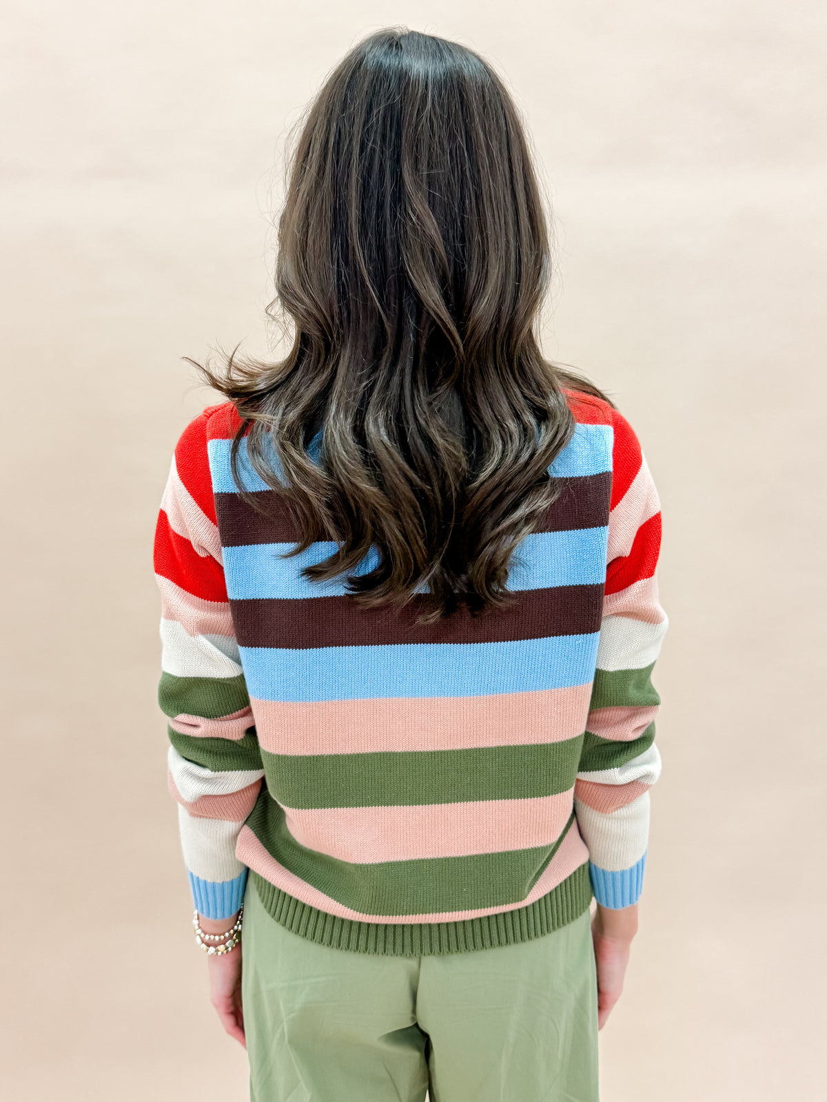 Preston Striped V Neck Cardigan