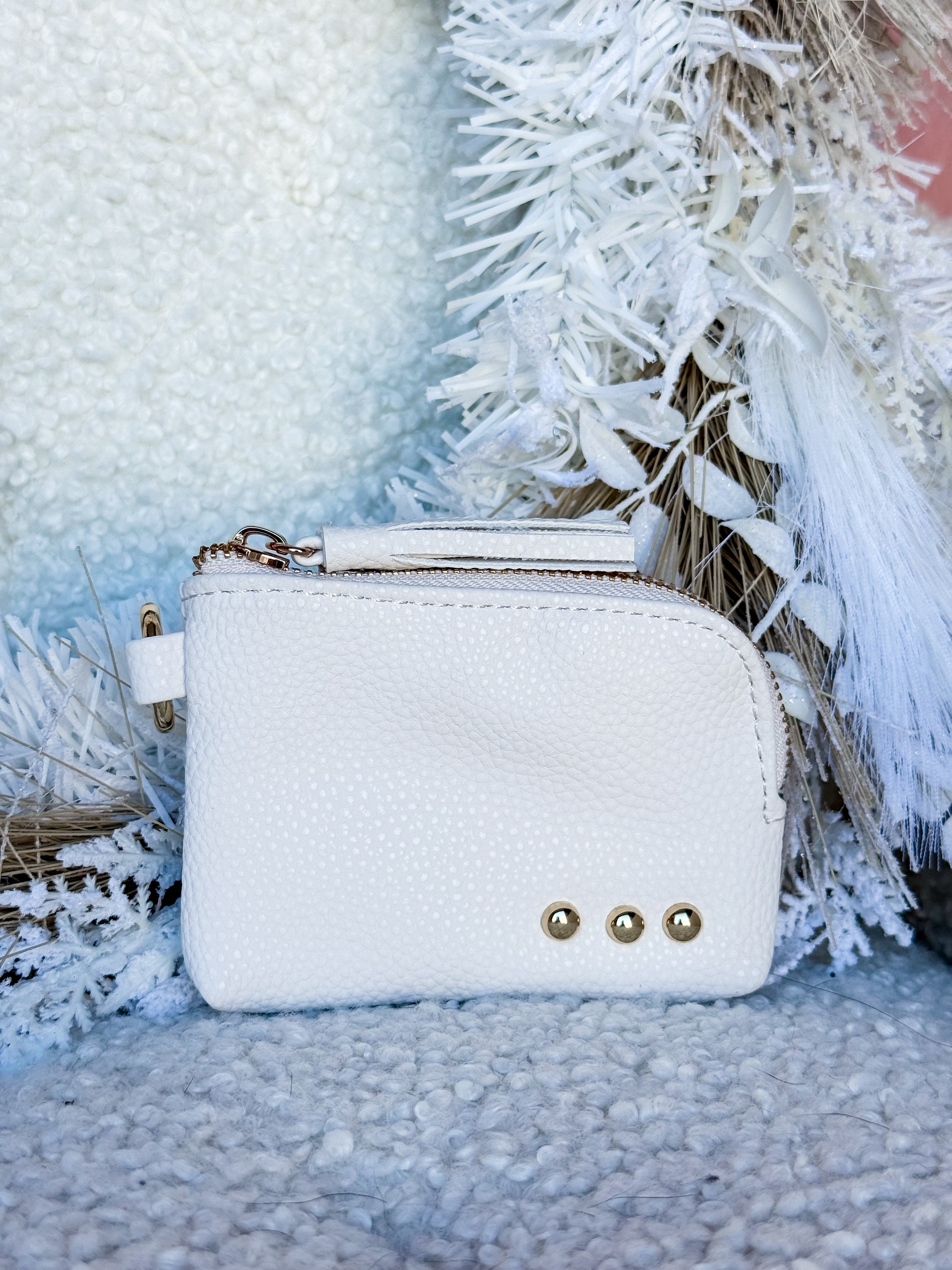 [Pretty Simple] Paris Pebbled Card Wallet-White