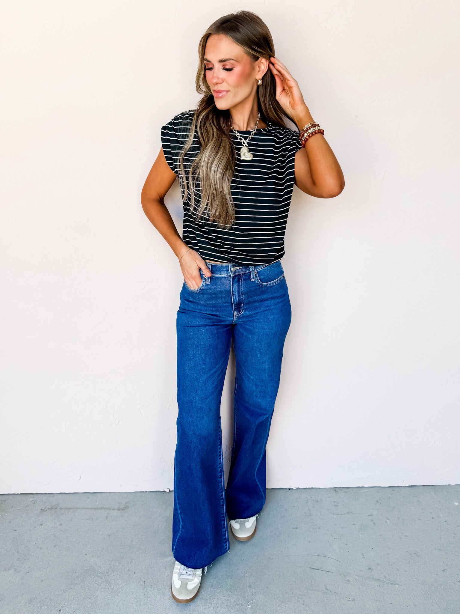 Purely Confident Striped Short Sleeve Top