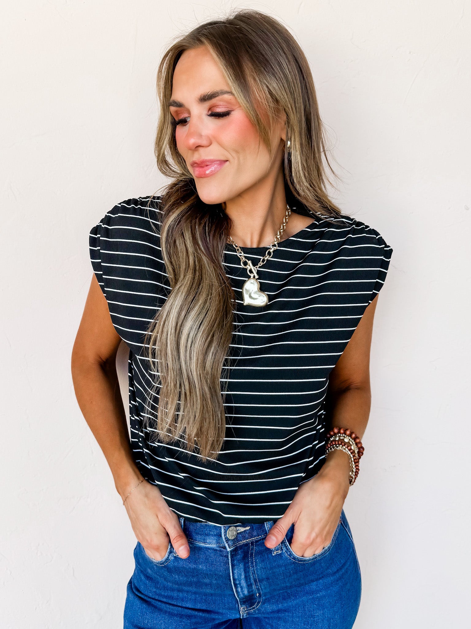 Purely Confident Striped Short Sleeve Top
