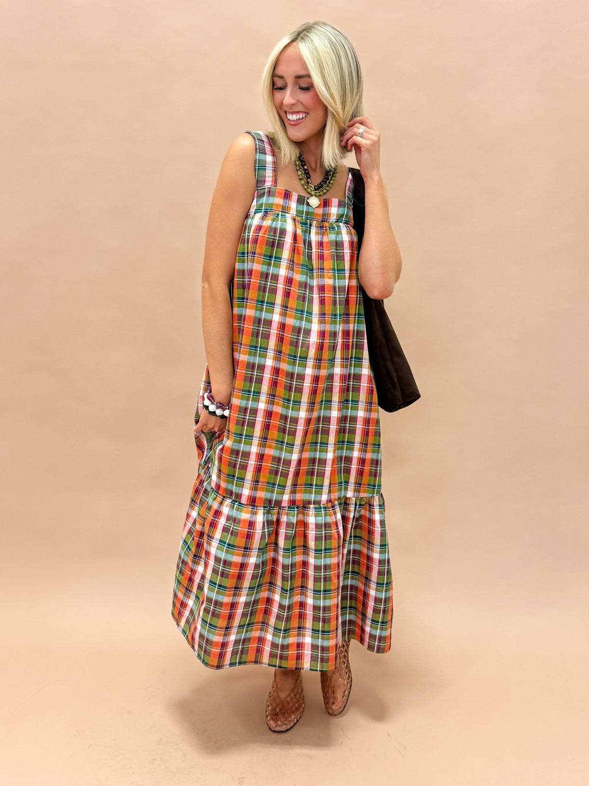 Randi Multi Plaid Midi Dress
