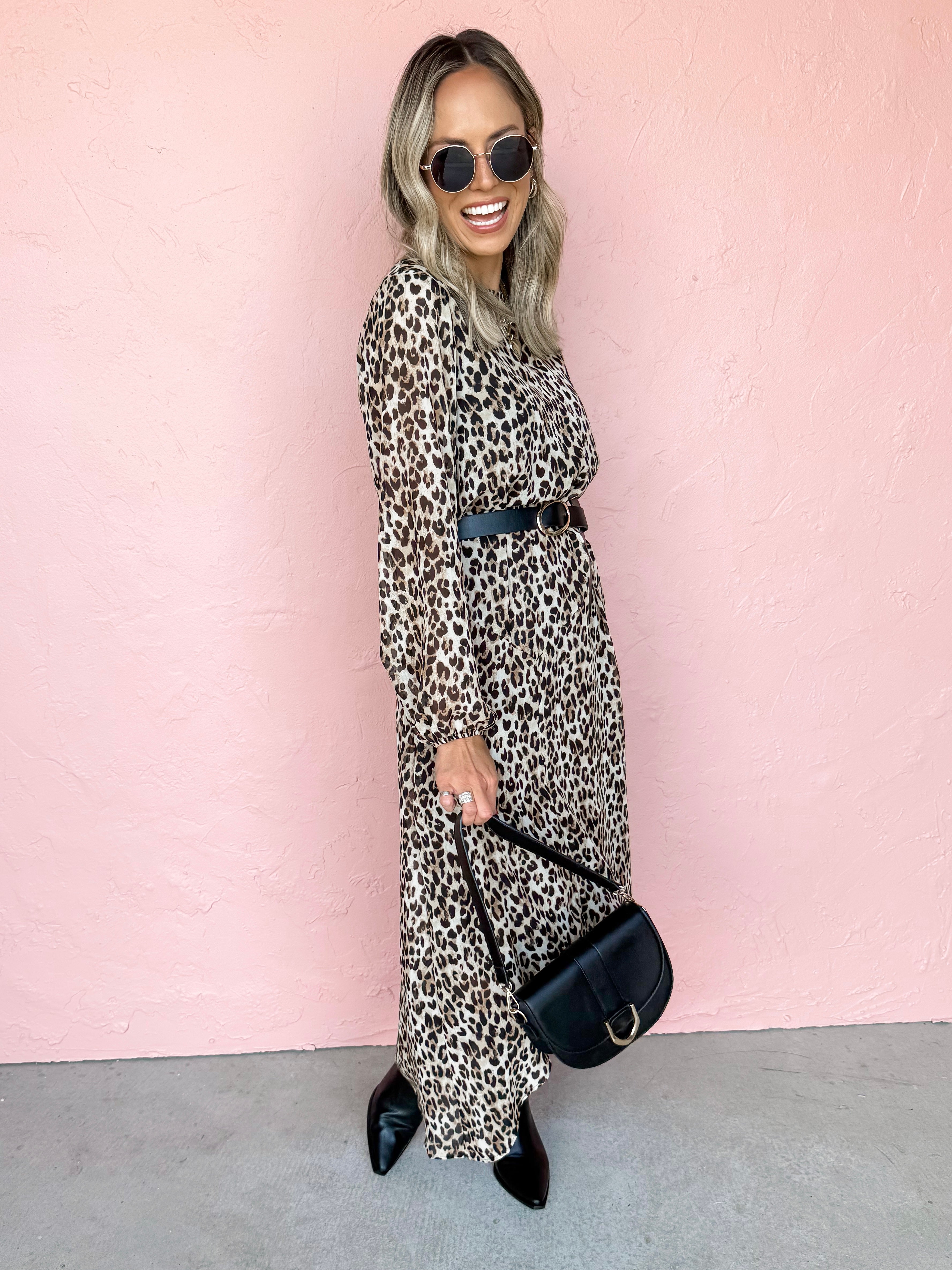 Rather Be Leopard Midi Dress