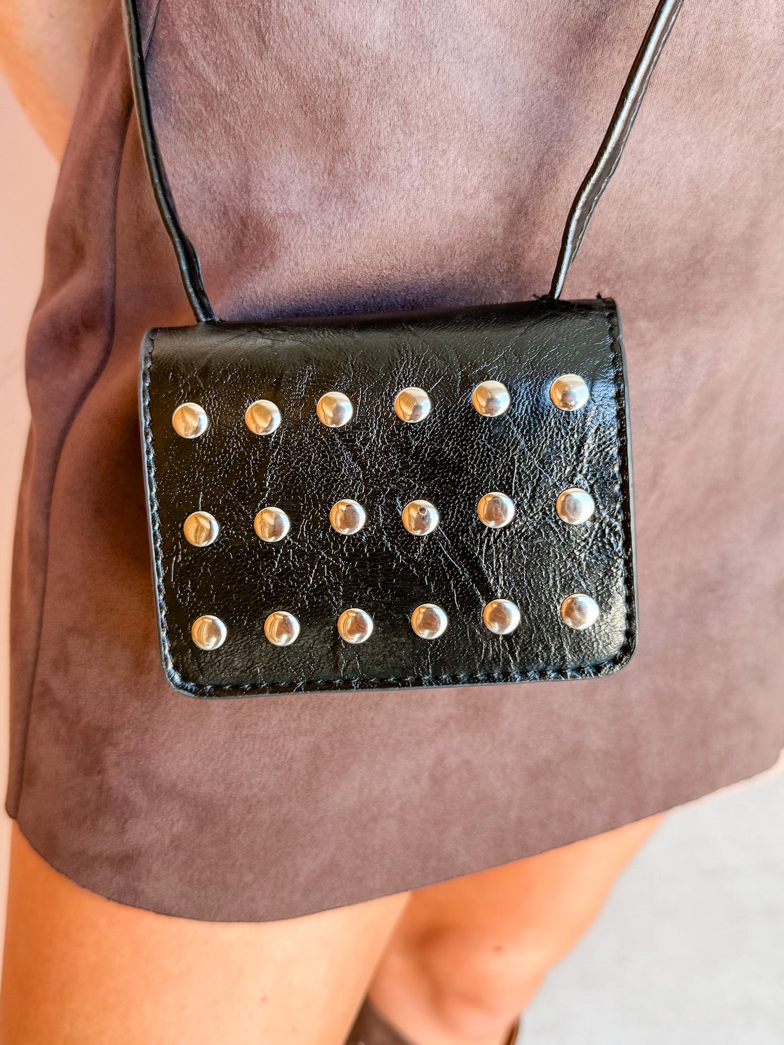 Rebel Luxe Vegan Leather Studded Mini Bag