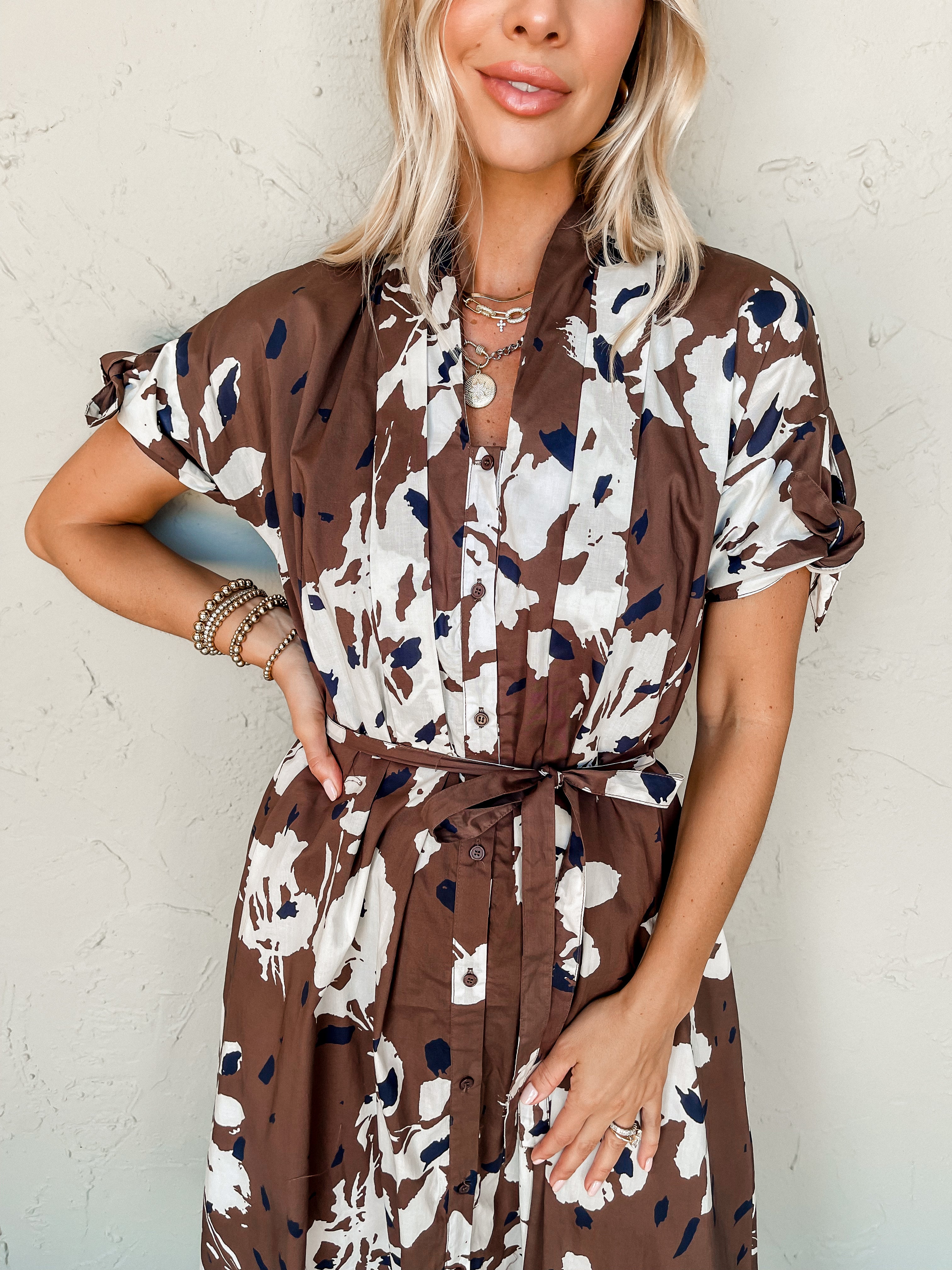 Recent Discovery Printed Midi Dress