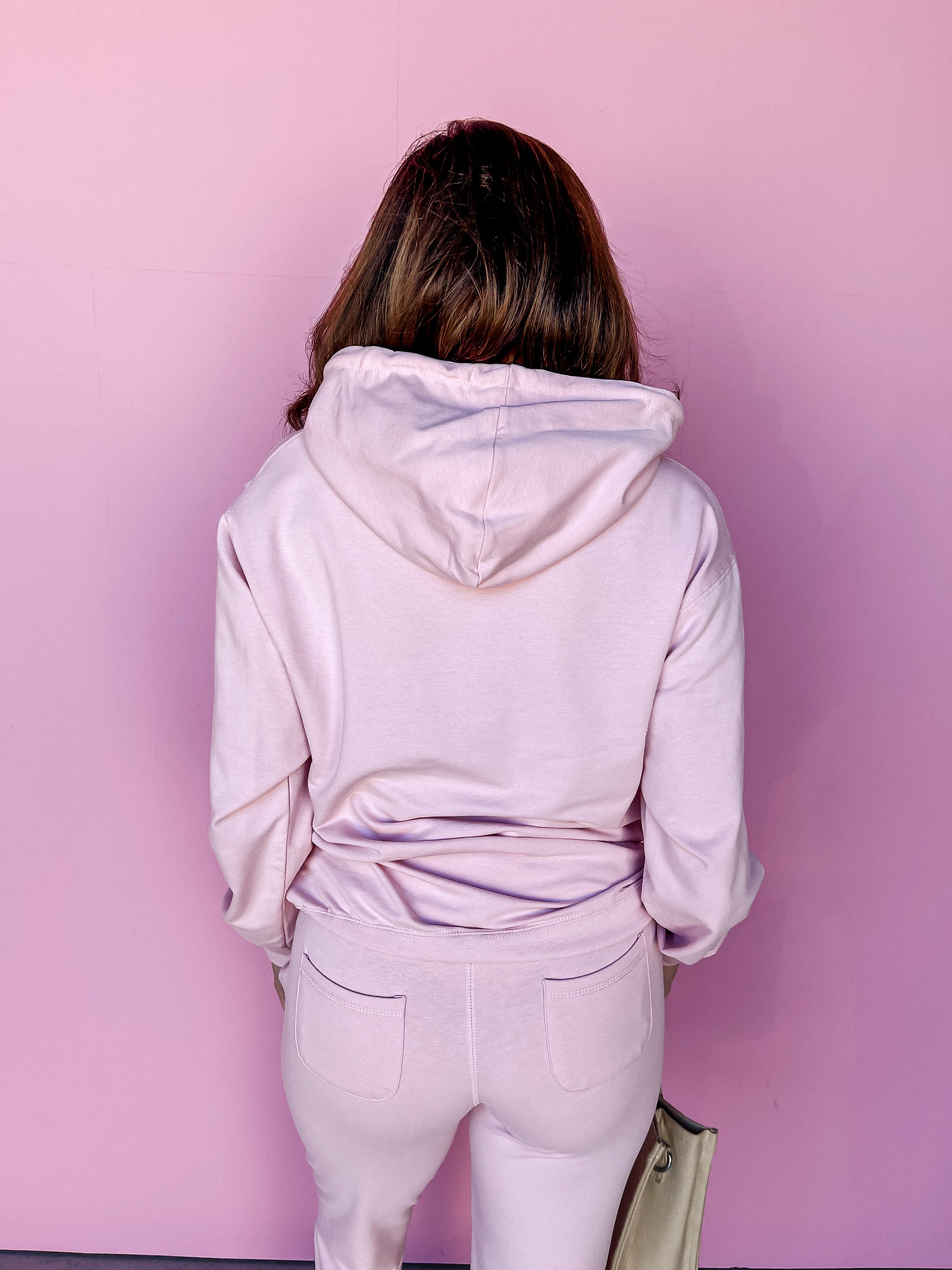 Relaxing Weekend French Terry Hoodie-Pink