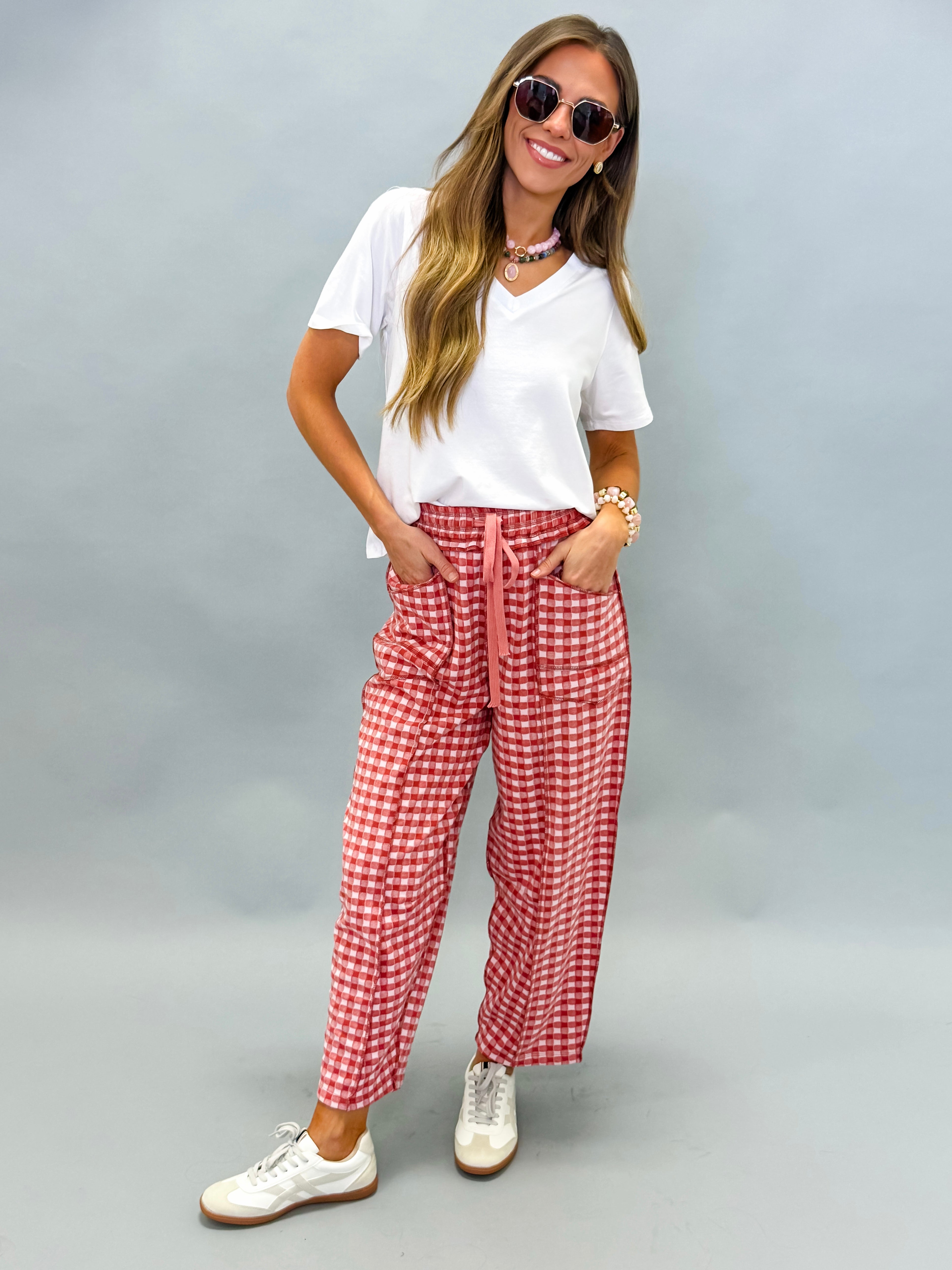 Renee Cotton Blend V-neck Tee-White