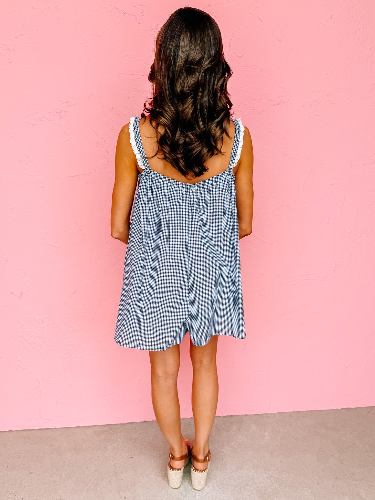 Rhea Gingham Eyelet Romper