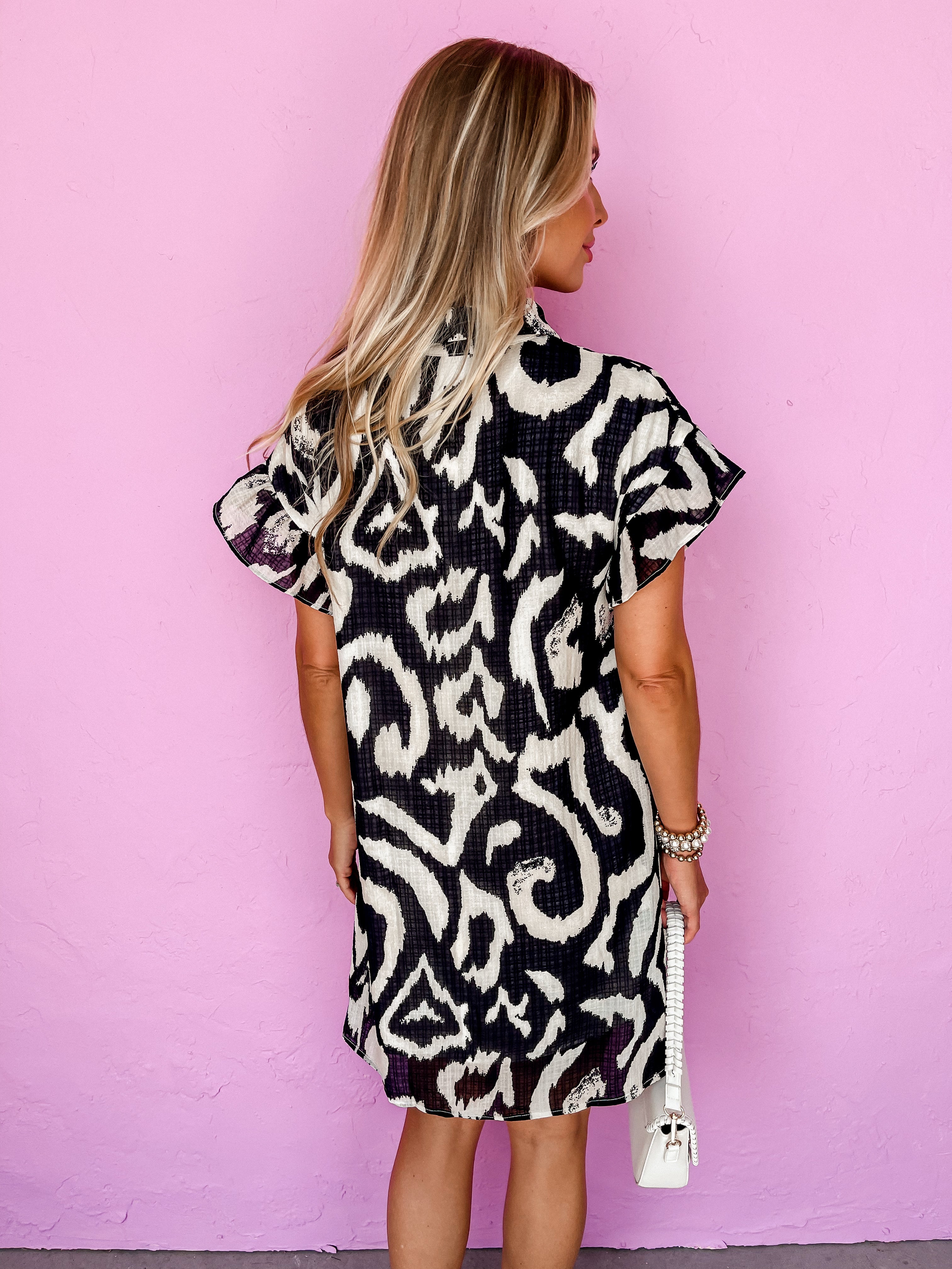 Ripple Effect Abstract Shirt Dress