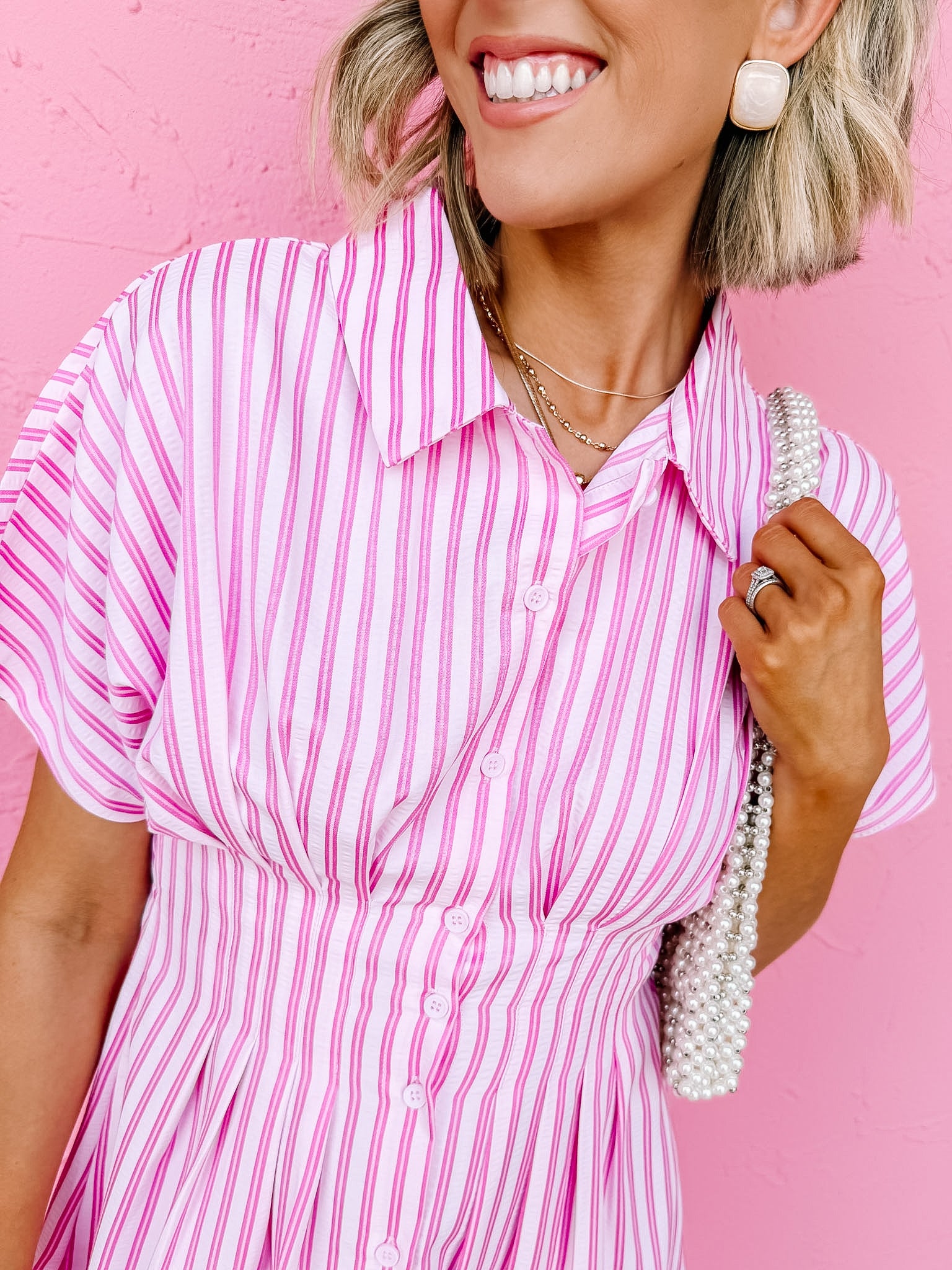 striped midi shirt dress River Stripe Midi Shirt Dress Medium