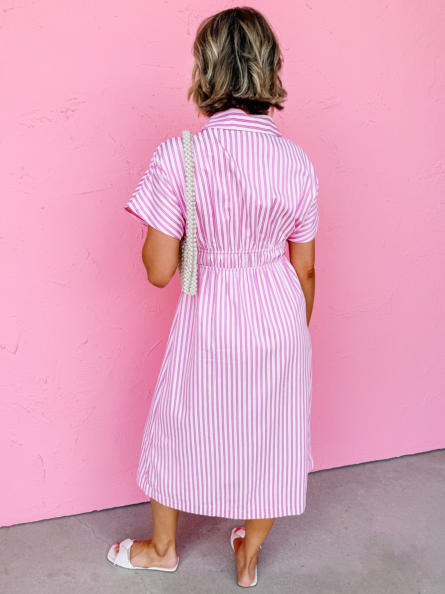 River Stripe Midi Shirt Dress
