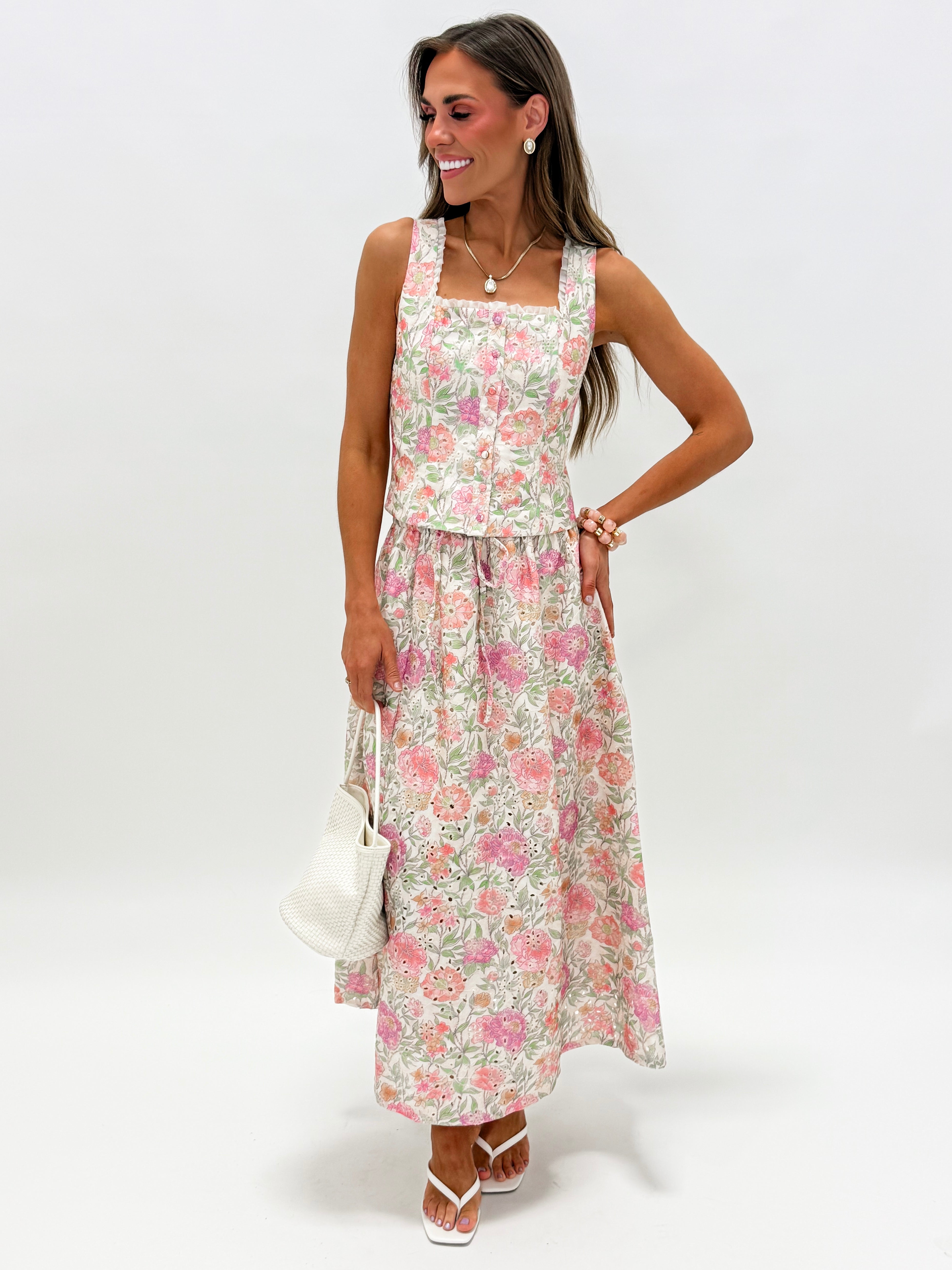 Rochelle Draw String Waist Maxi Skirt