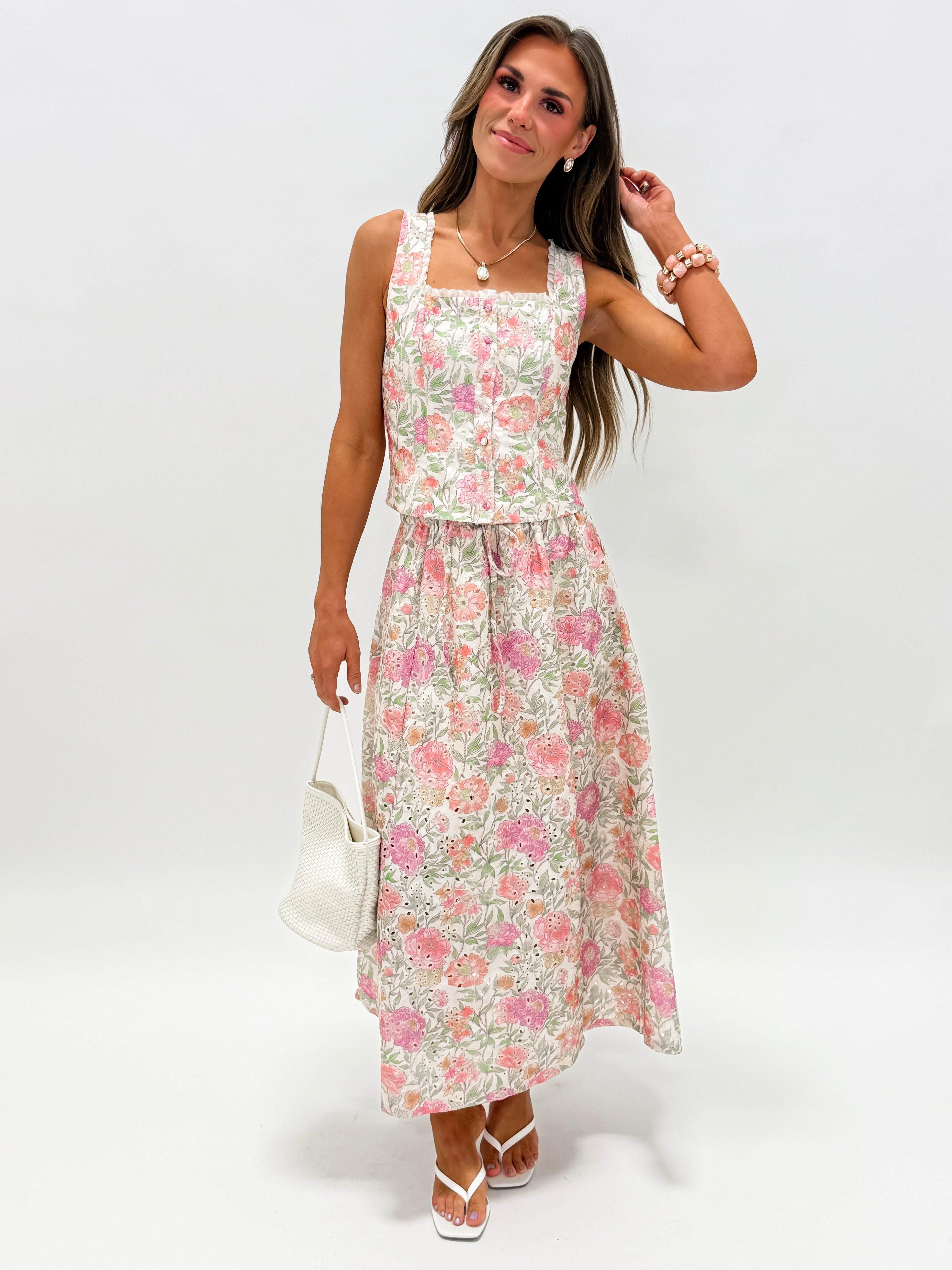Rochelle Draw String Waist Maxi Skirt