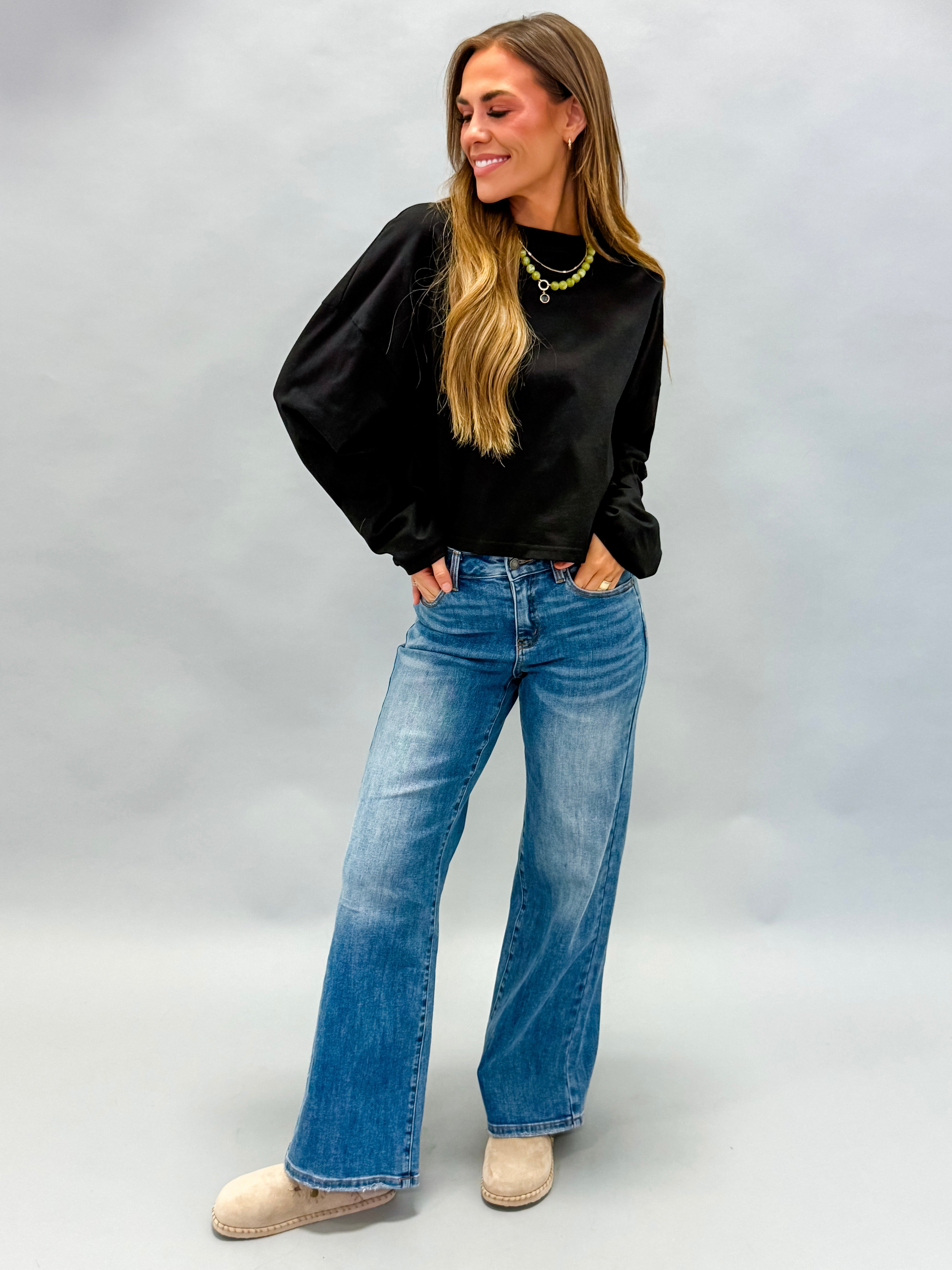 Romi Crop Long-Sleeve Tee Shirt