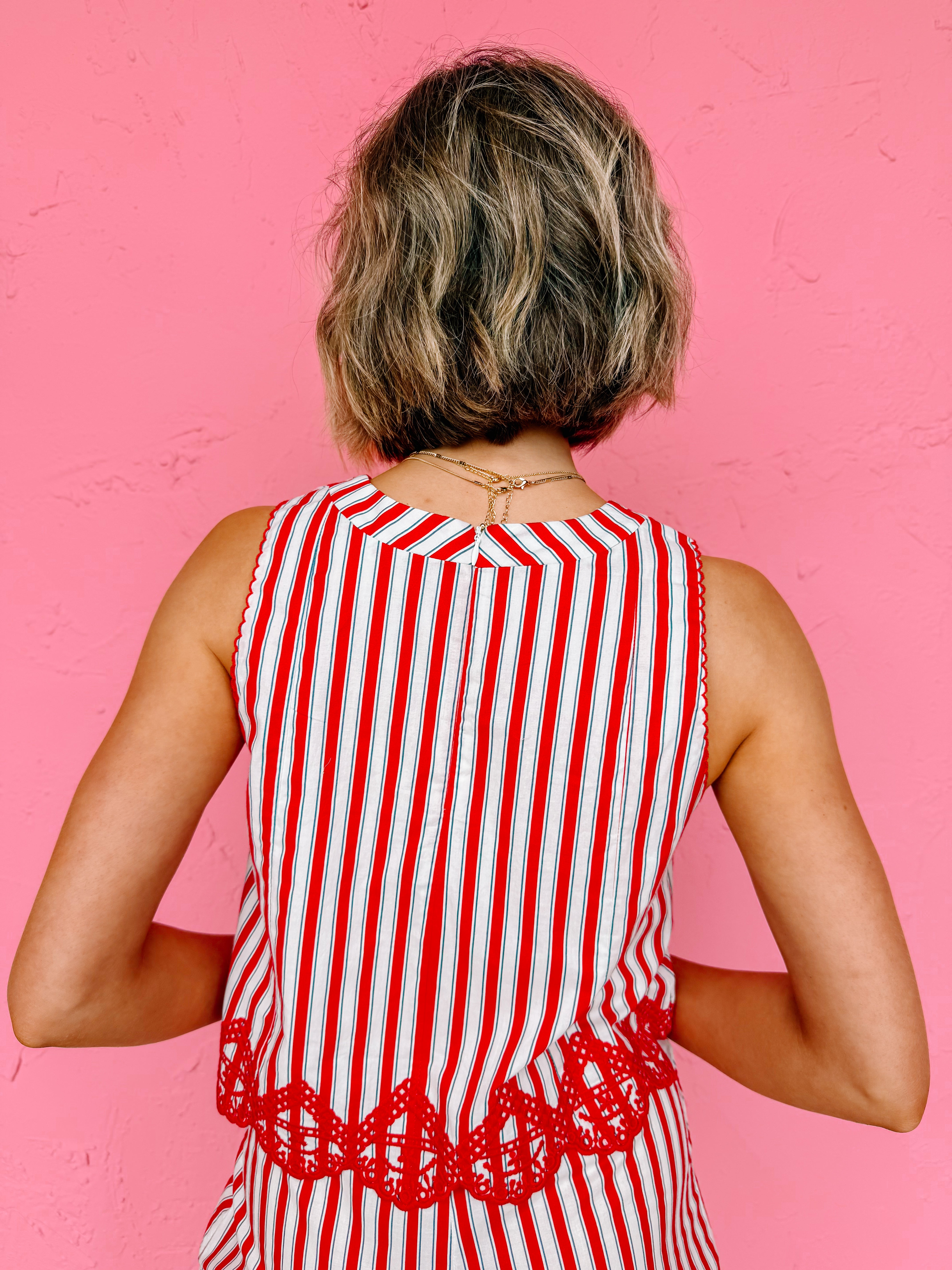 Roslynn Striped Sleeveless Top