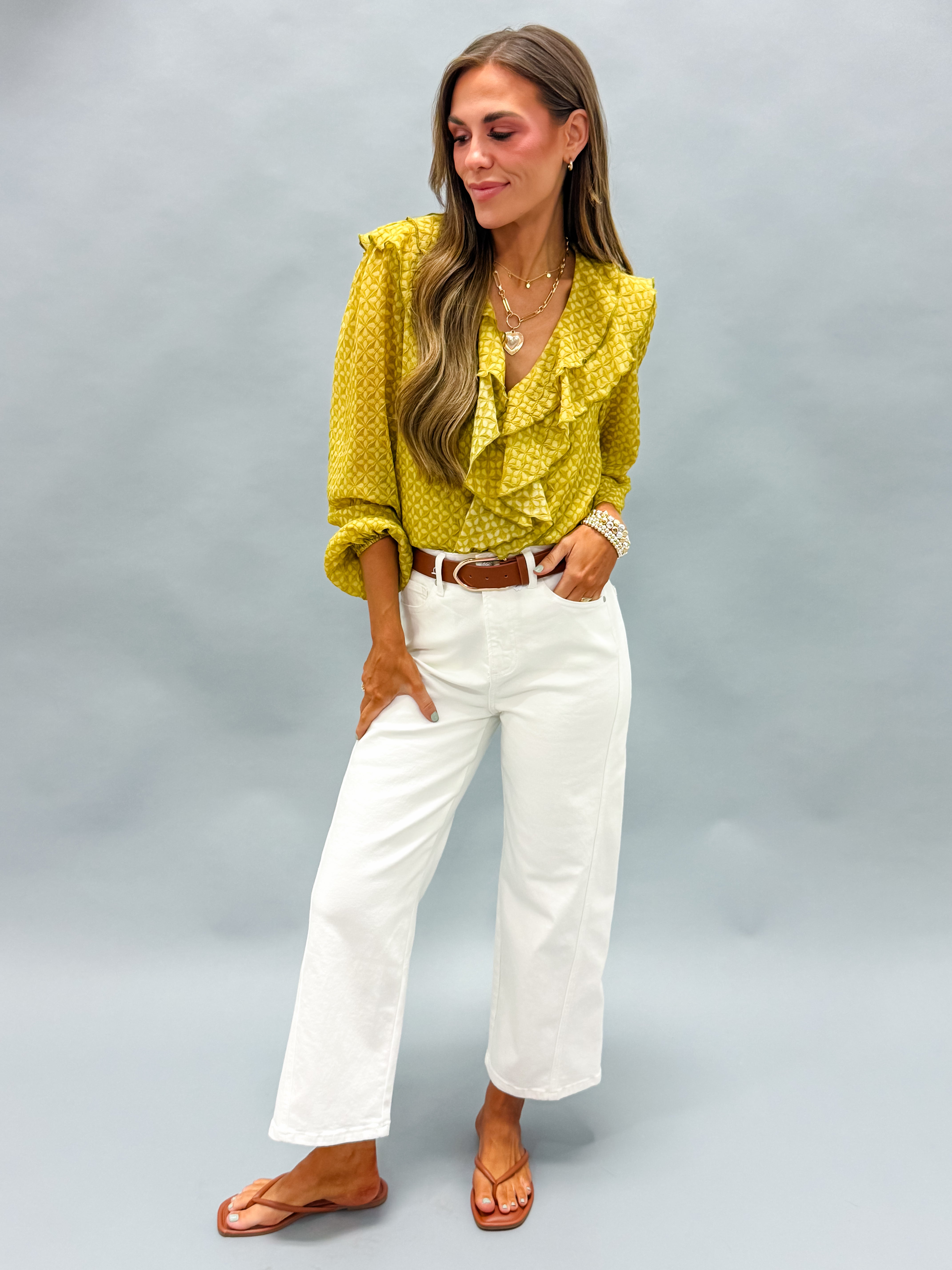 Roux Ruffle Neck Boho Top