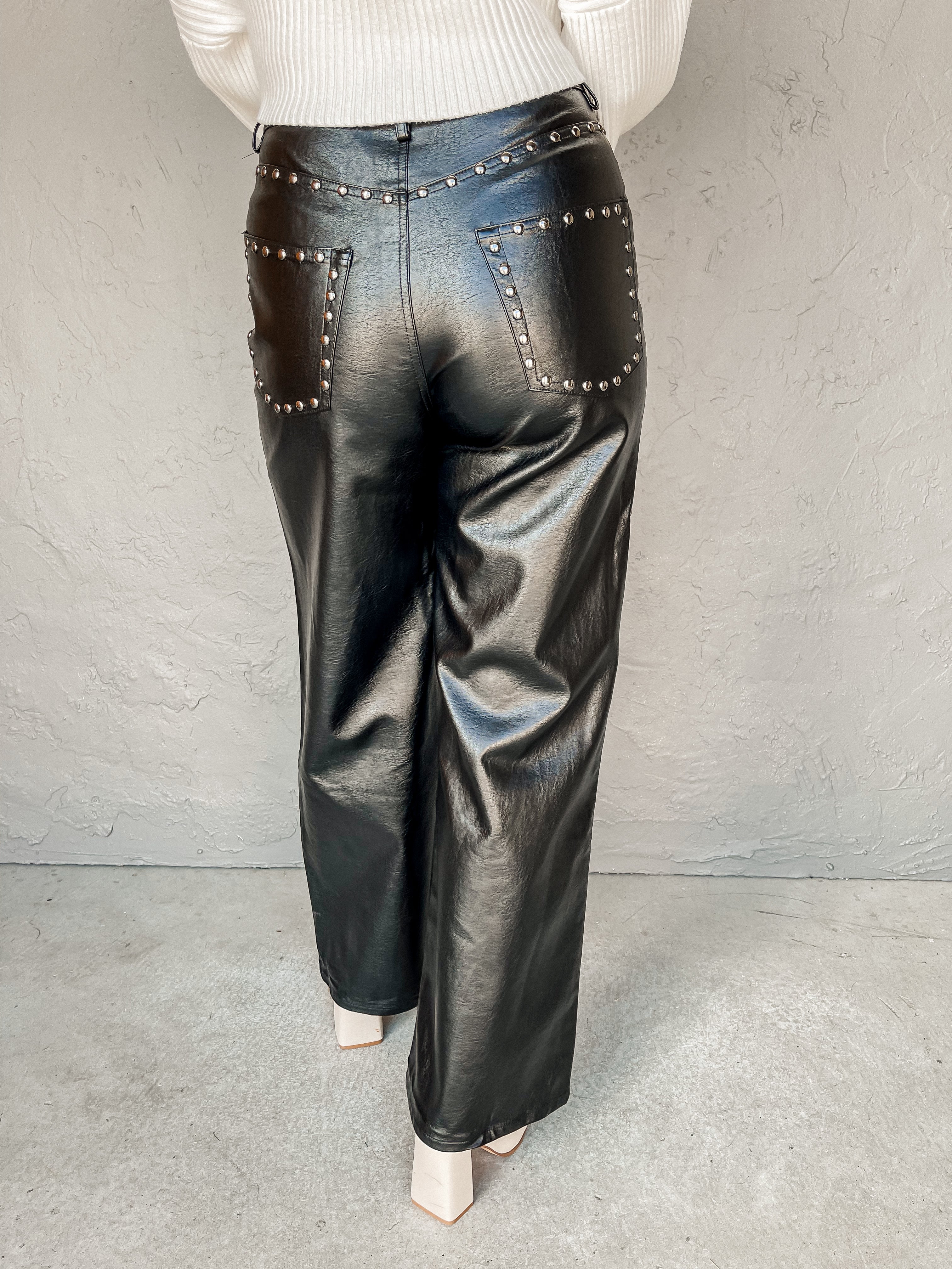 Zara Faux Leather Leggings Small Black High Rise Zippered Vegan